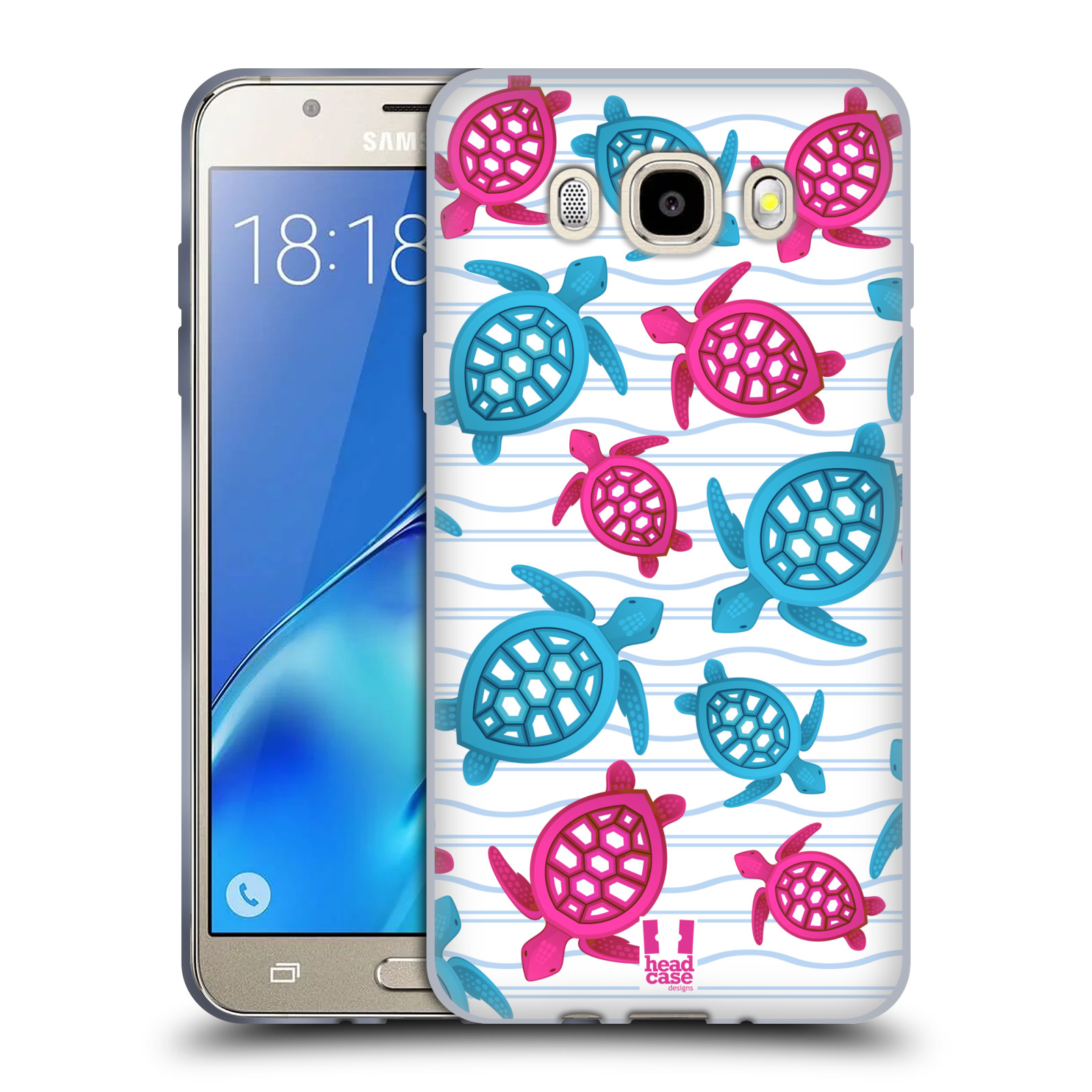 HEAD CASE silikonový obal, kryt na mobil Samsung Galaxy J5 2016, J510, J510F, (J510F DUAL SIM) vzor mořský živočich želva modrá a růžová
