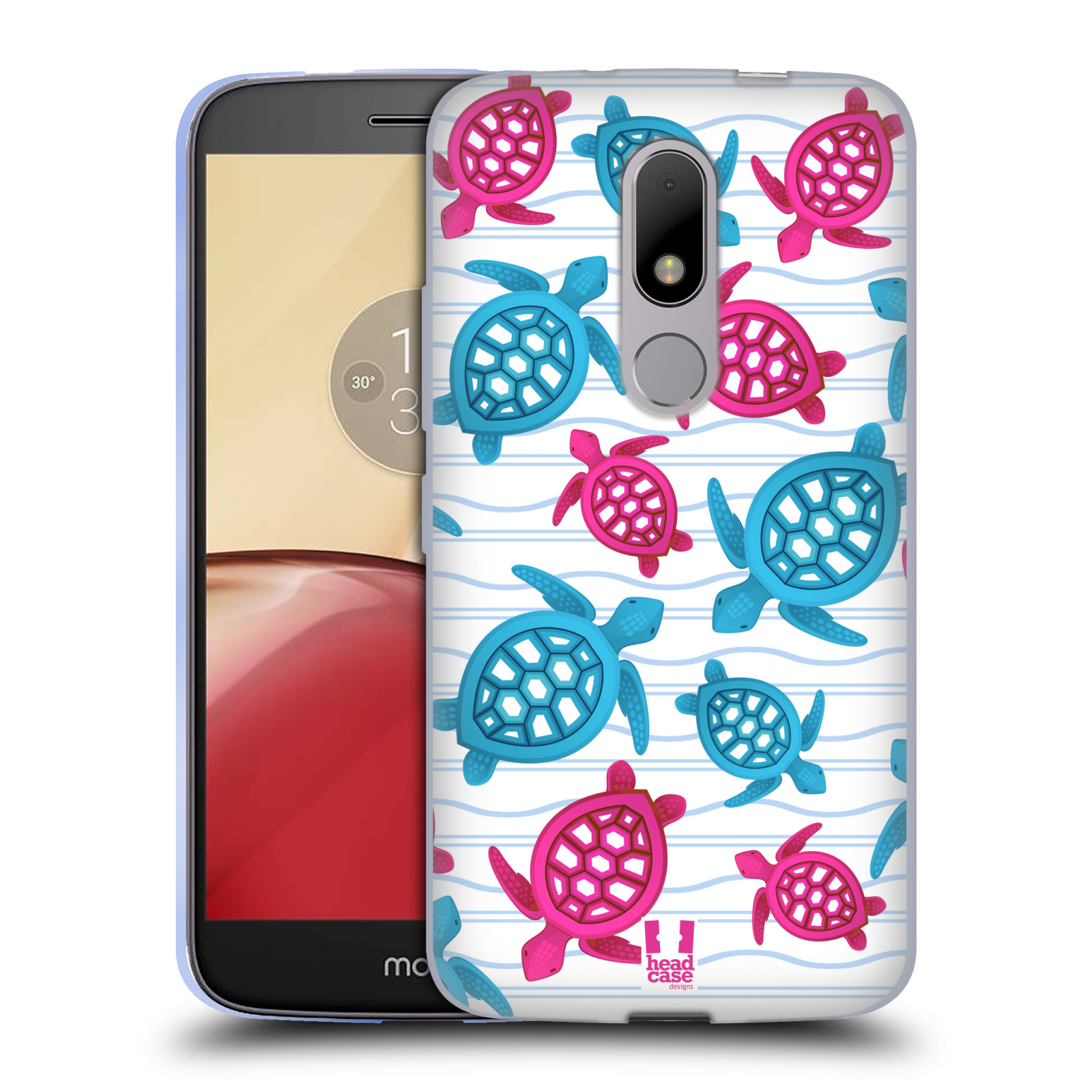 HEAD CASE silikonový obal na mobil Lenovo Moto M vzor mořský živočich želva modrá a růžová