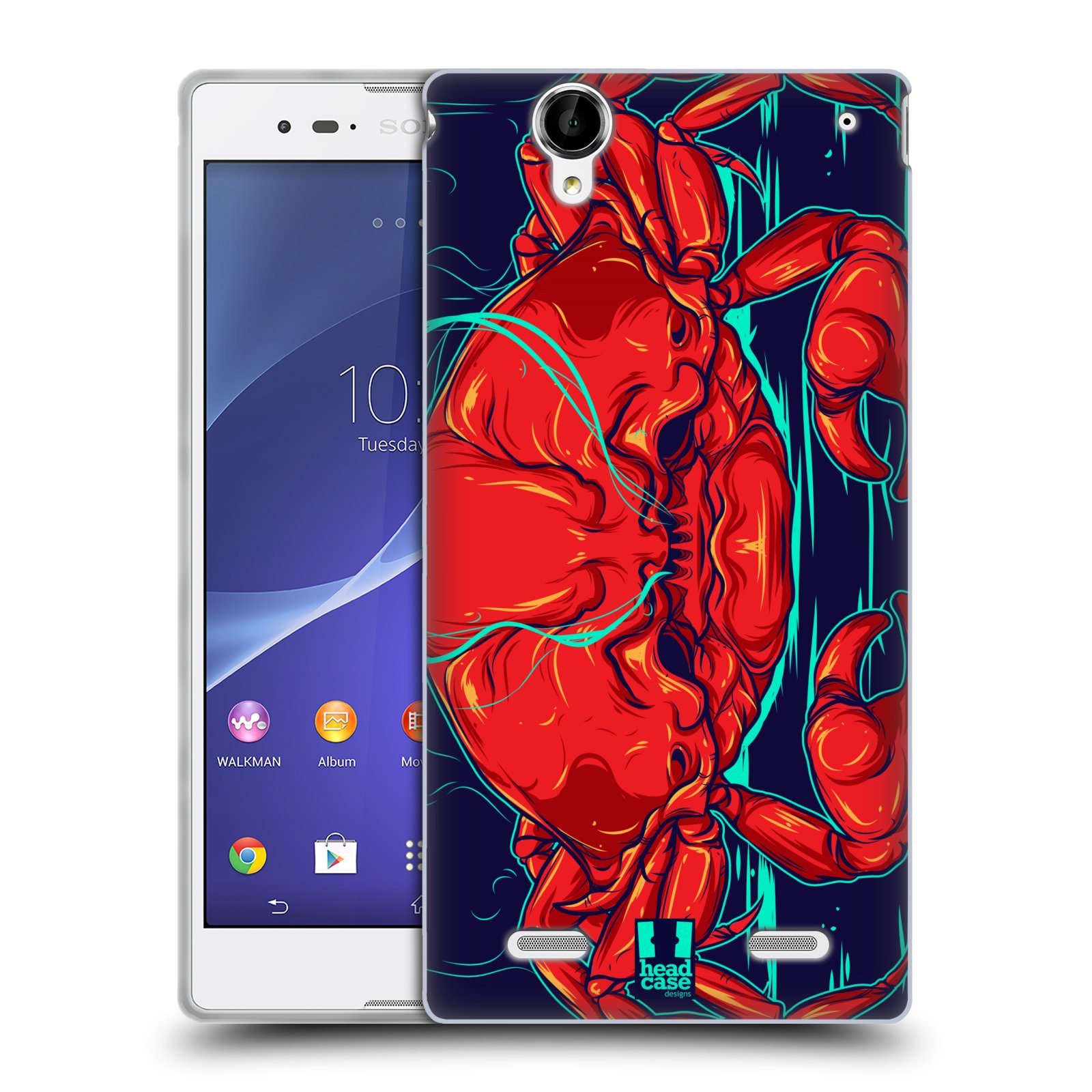 HEAD CASE silikonový obal na mobil Sony Xperia T2 Ultra/T2 Ultra DUAL SIM vzor mořská monstra krab