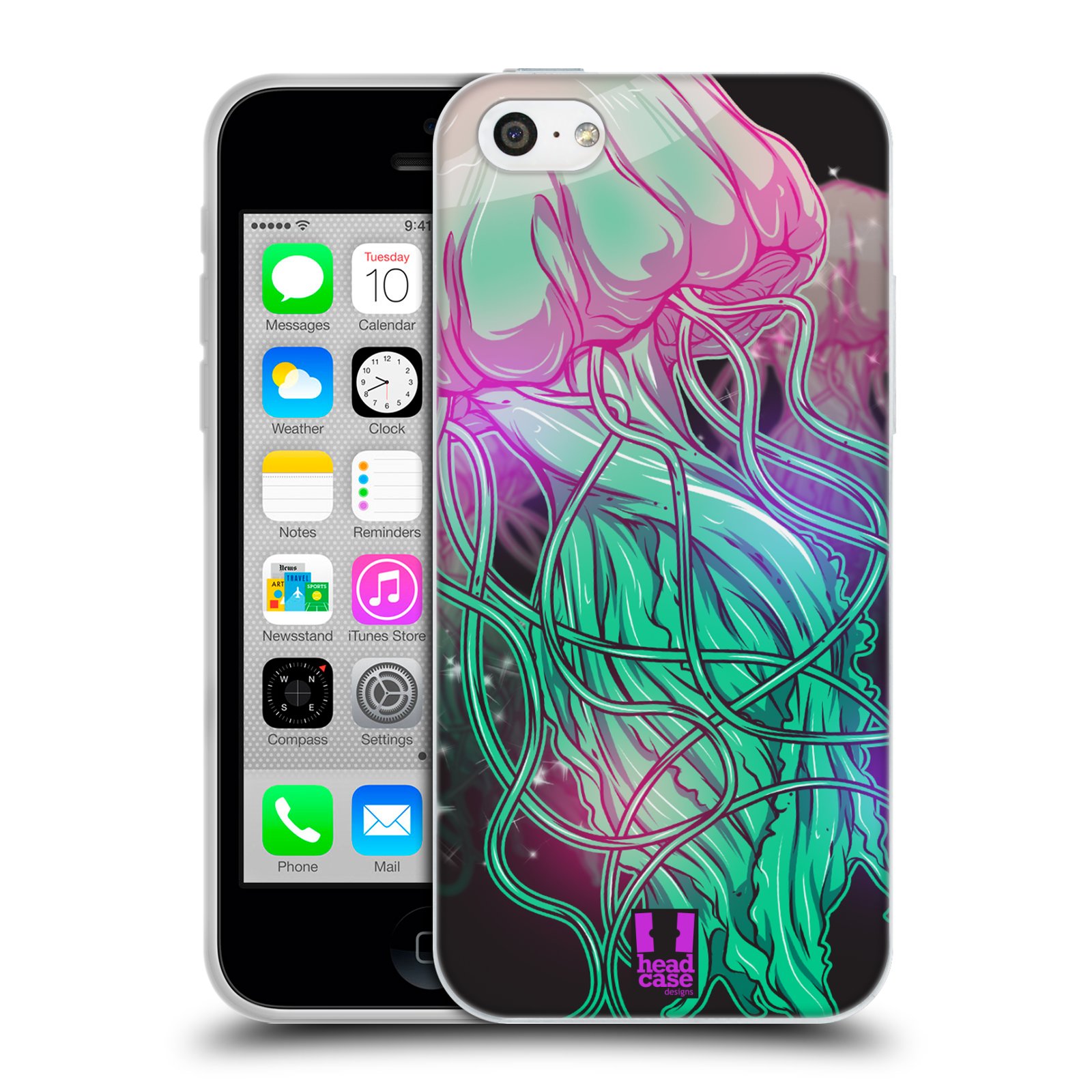 HEAD CASE silikonový obal na mobil Apple Iphone 5C vzor mořská monstra medůza