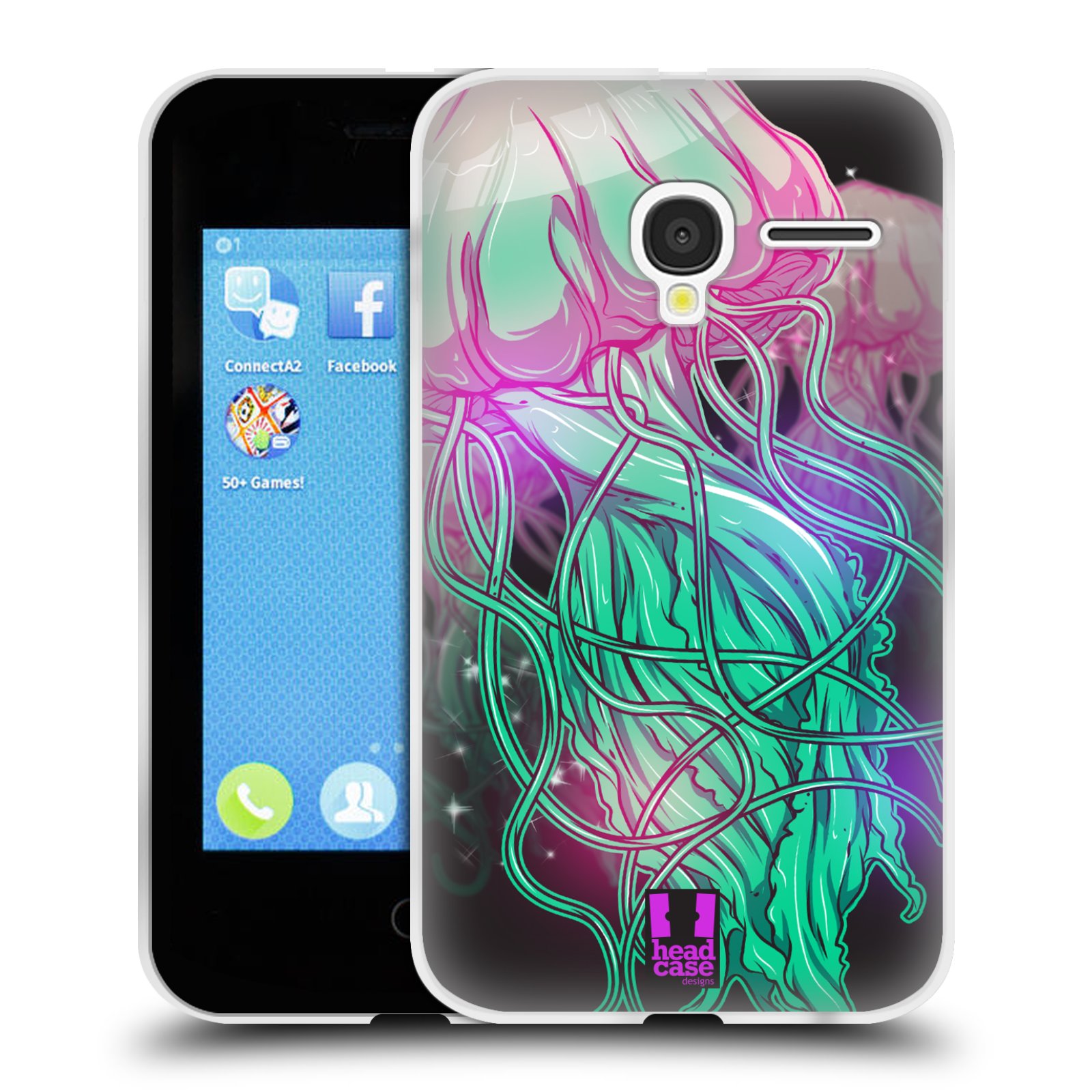 HEAD CASE silikonový obal na mobil Alcatel PIXI 3 OT-4022D (3,5 palcový displej) vzor mořská monstra medůza