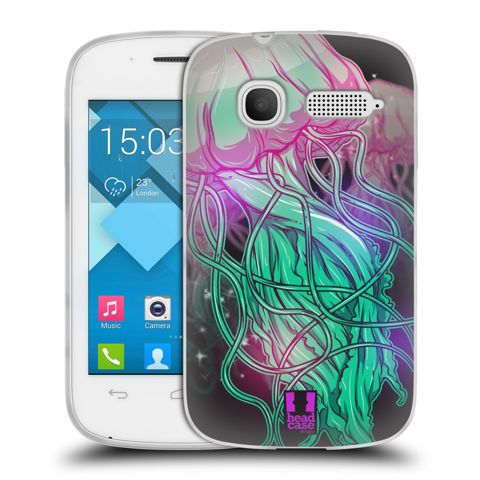 HEAD CASE silikonový obal na mobil Alcatel POP C1 OT-4015D vzor mořská monstra medůza