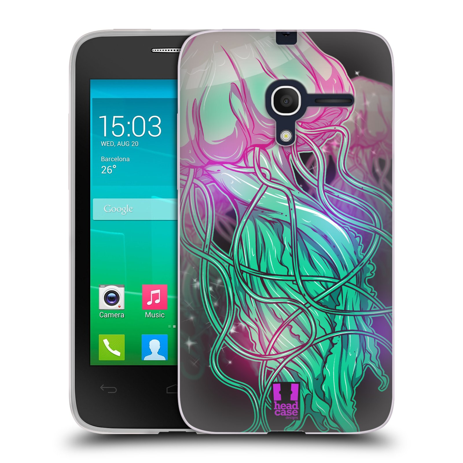 HEAD CASE silikonový obal na mobil Alcatel POP D3 OT-4035D vzor mořská monstra medůza