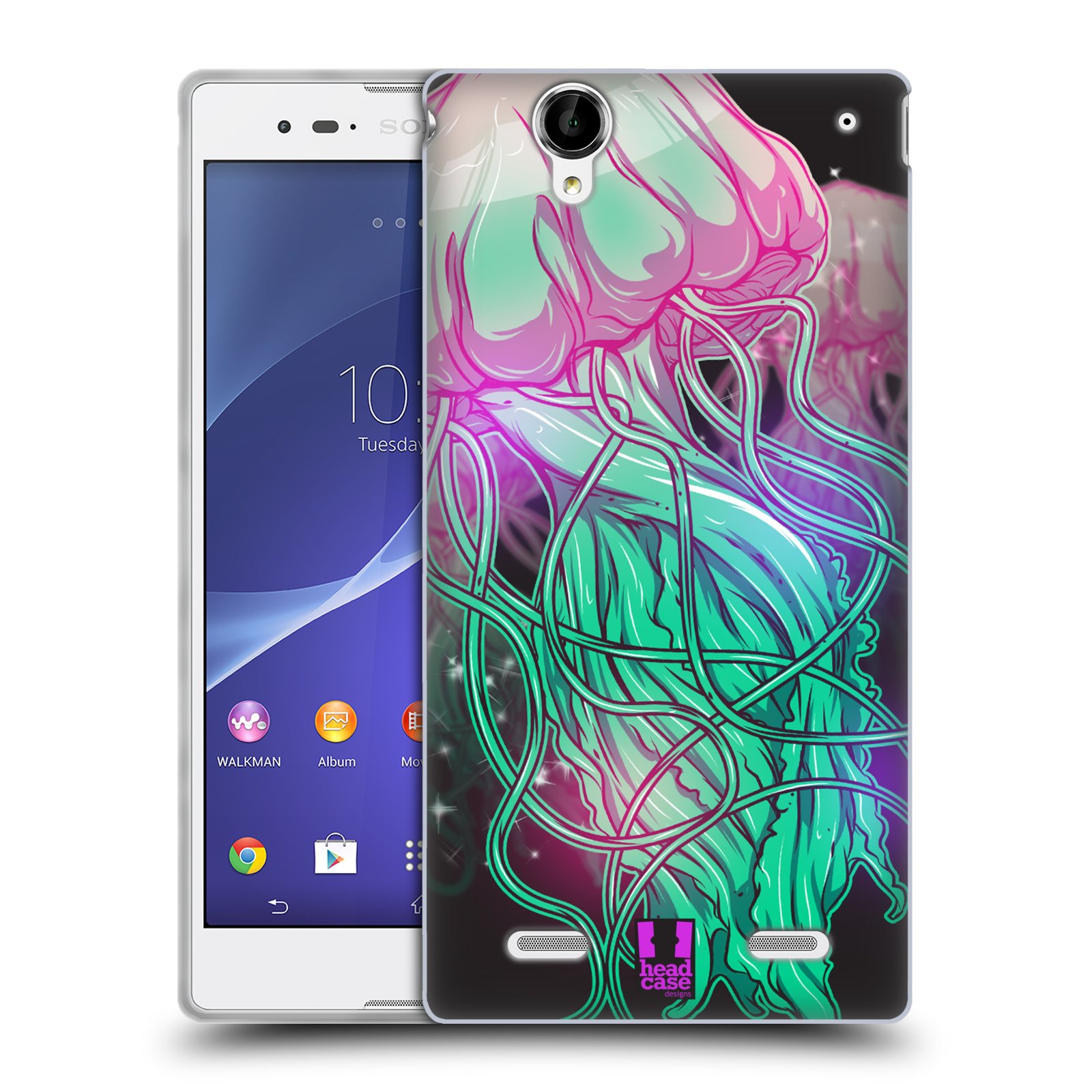 HEAD CASE silikonový obal na mobil Sony Xperia T2 Ultra/T2 Ultra DUAL SIM vzor mořská monstra medůza