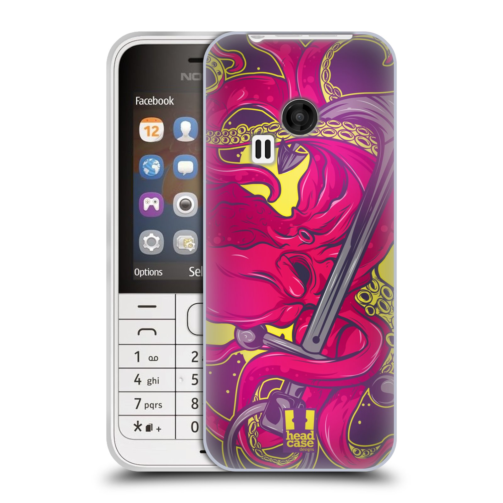 HEAD CASE silikonový obal na mobil NOKIA 220 / NOKIA 220 DUAL SIM vzor mořská monstra chobotnice