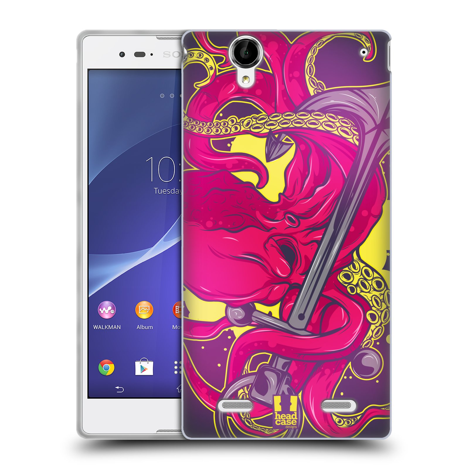 HEAD CASE silikonový obal na mobil Sony Xperia T2 Ultra/T2 Ultra DUAL SIM vzor mořská monstra chobotnice