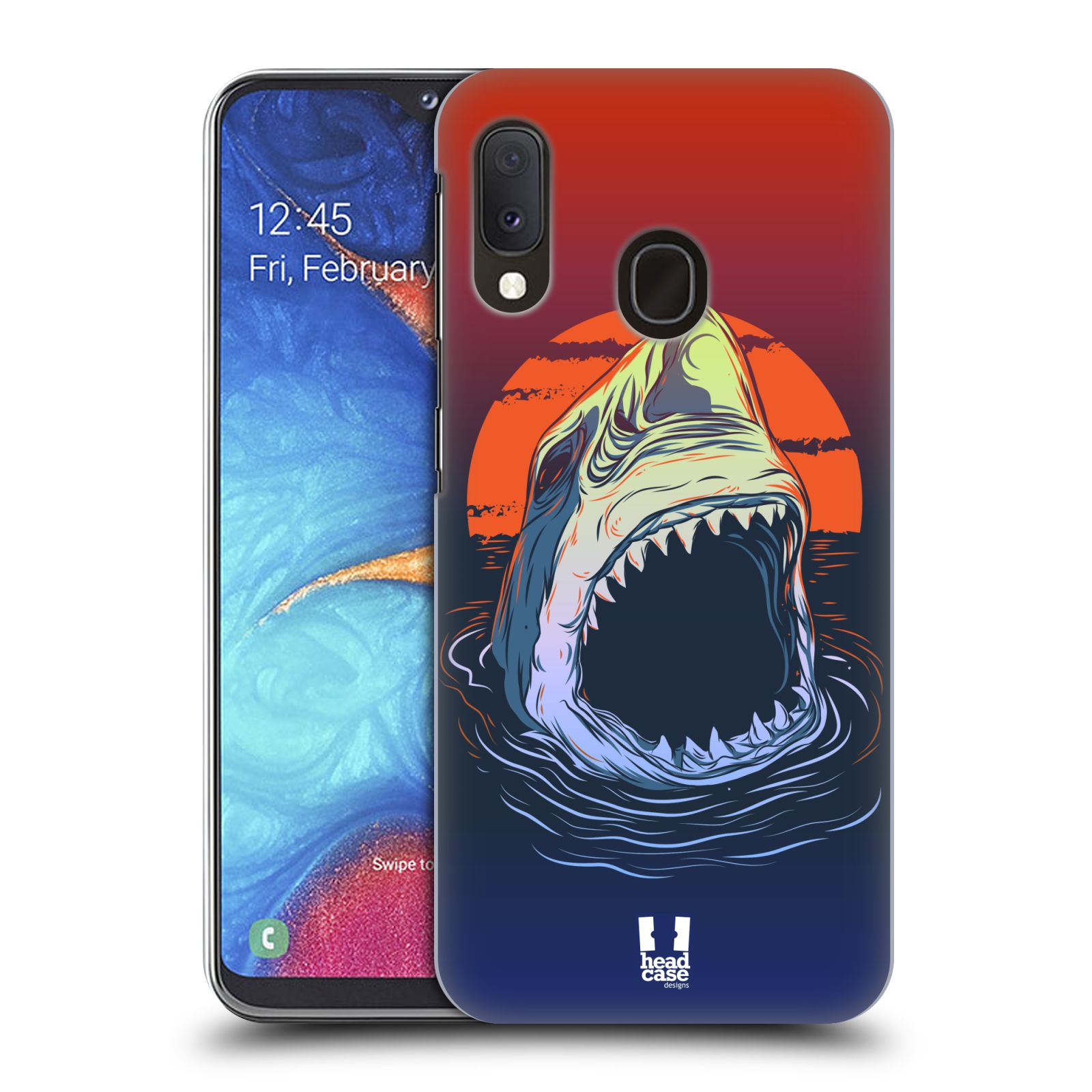 Pouzdro na mobil Samsung Galaxy A20e - HEAD CASE - vzor mořská monstra žralok