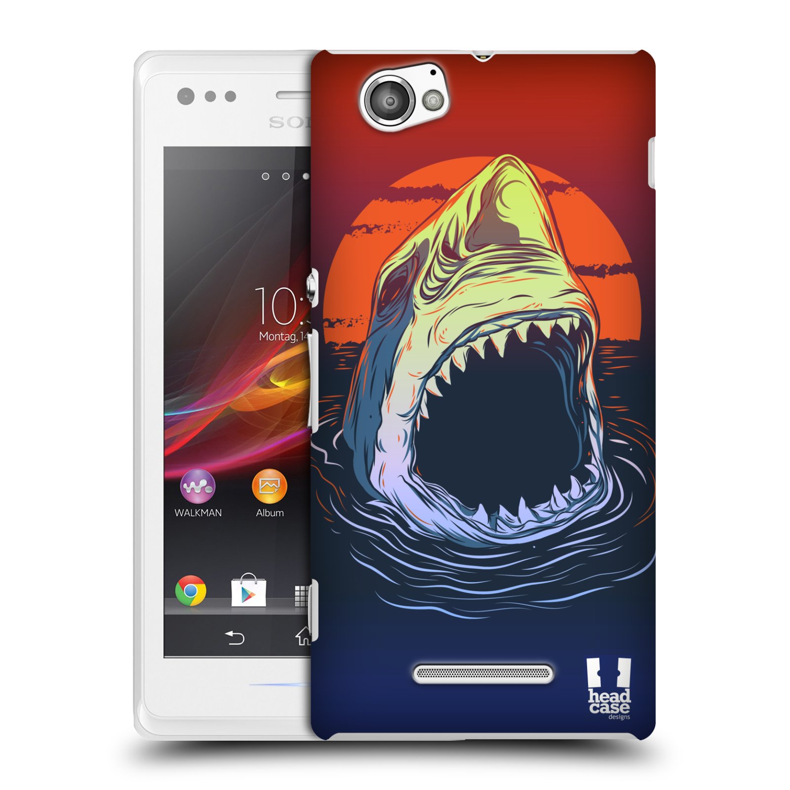 HEAD CASE plastový obal na mobil Sony Xperia M vzor mořská monstra žralok
