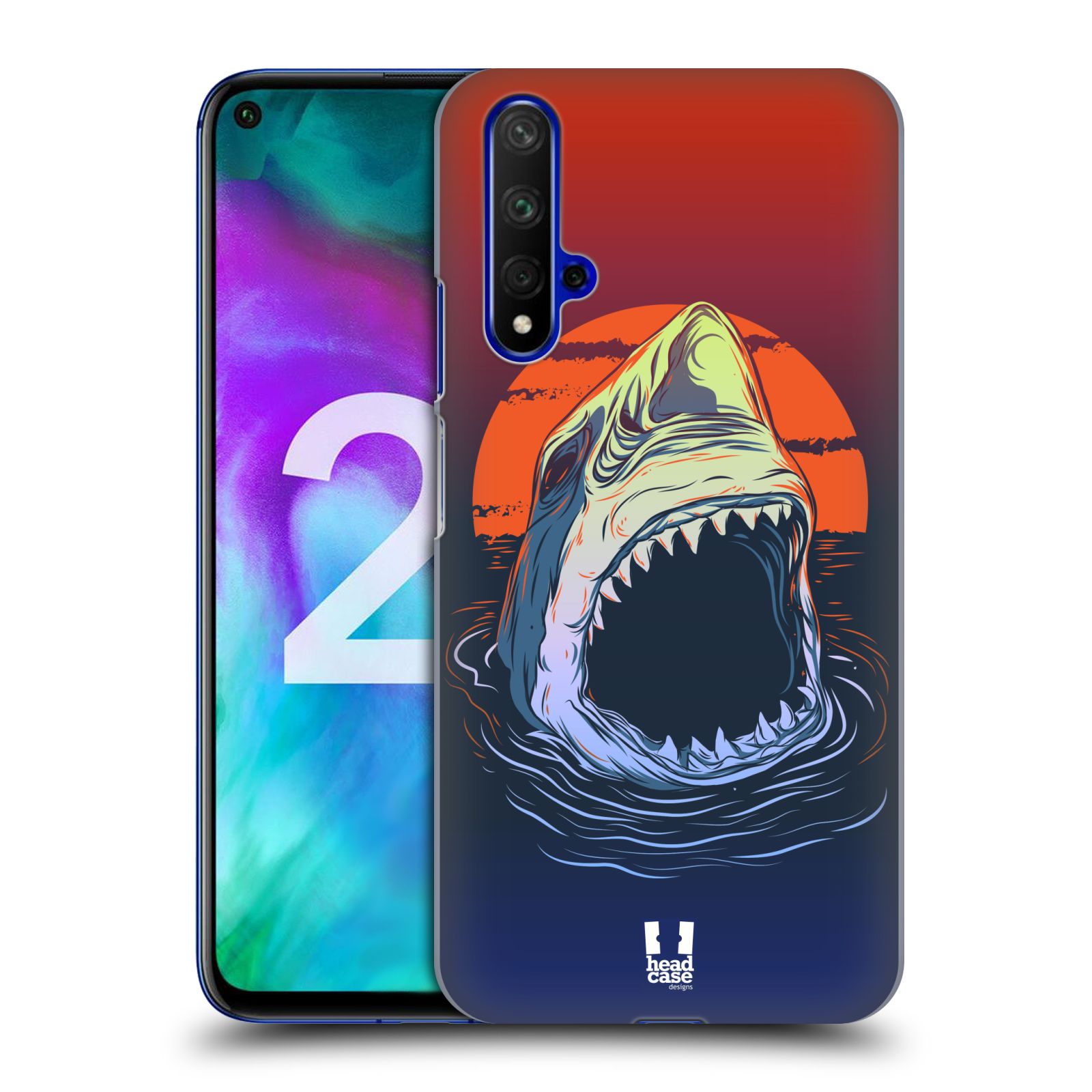 Pouzdro na mobil Honor 20 - HEAD CASE - vzor mořská monstra žralok