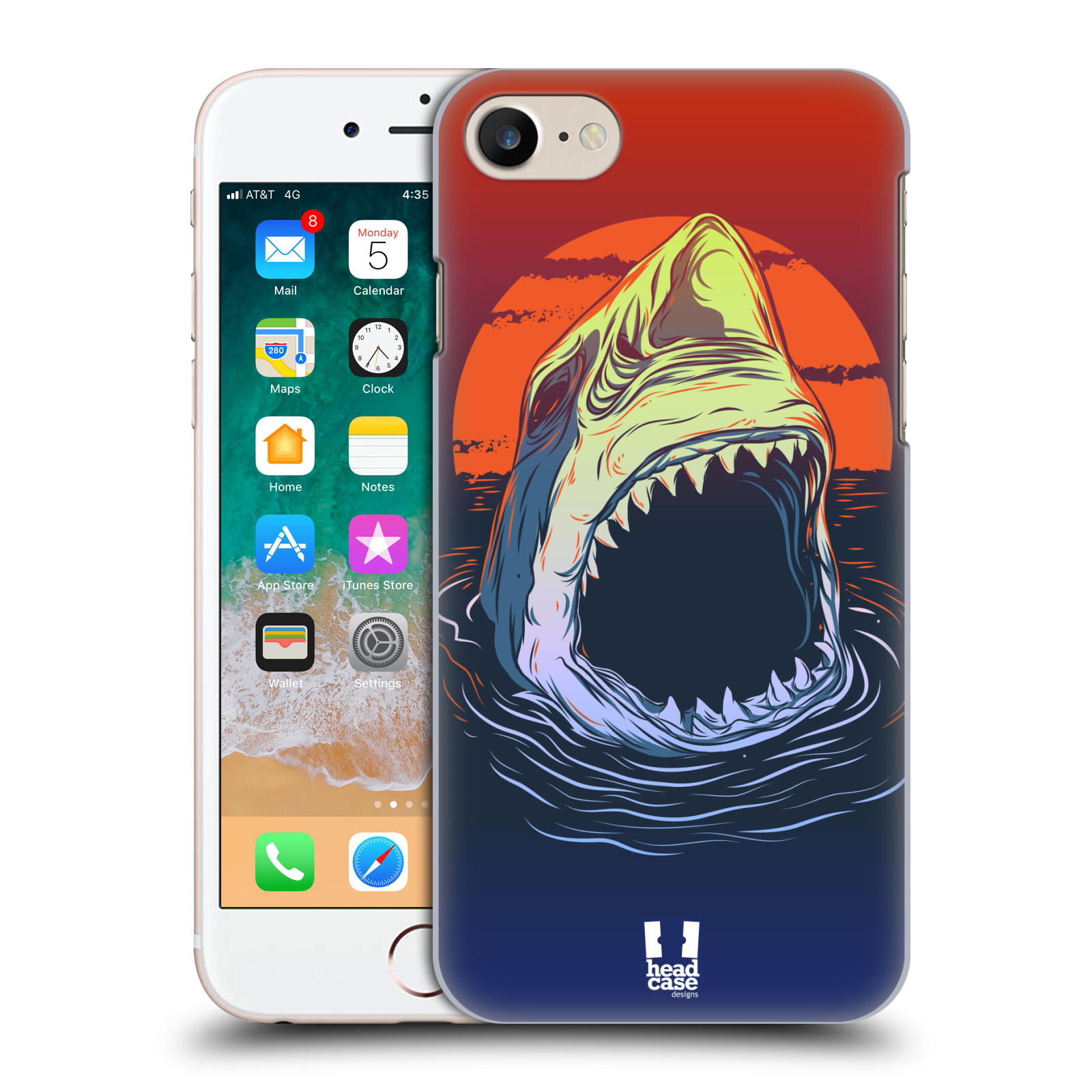 Plastové pouzdro pro mobil Apple Iphone 7/8/SE 2020 vzor mořská monstra žralok