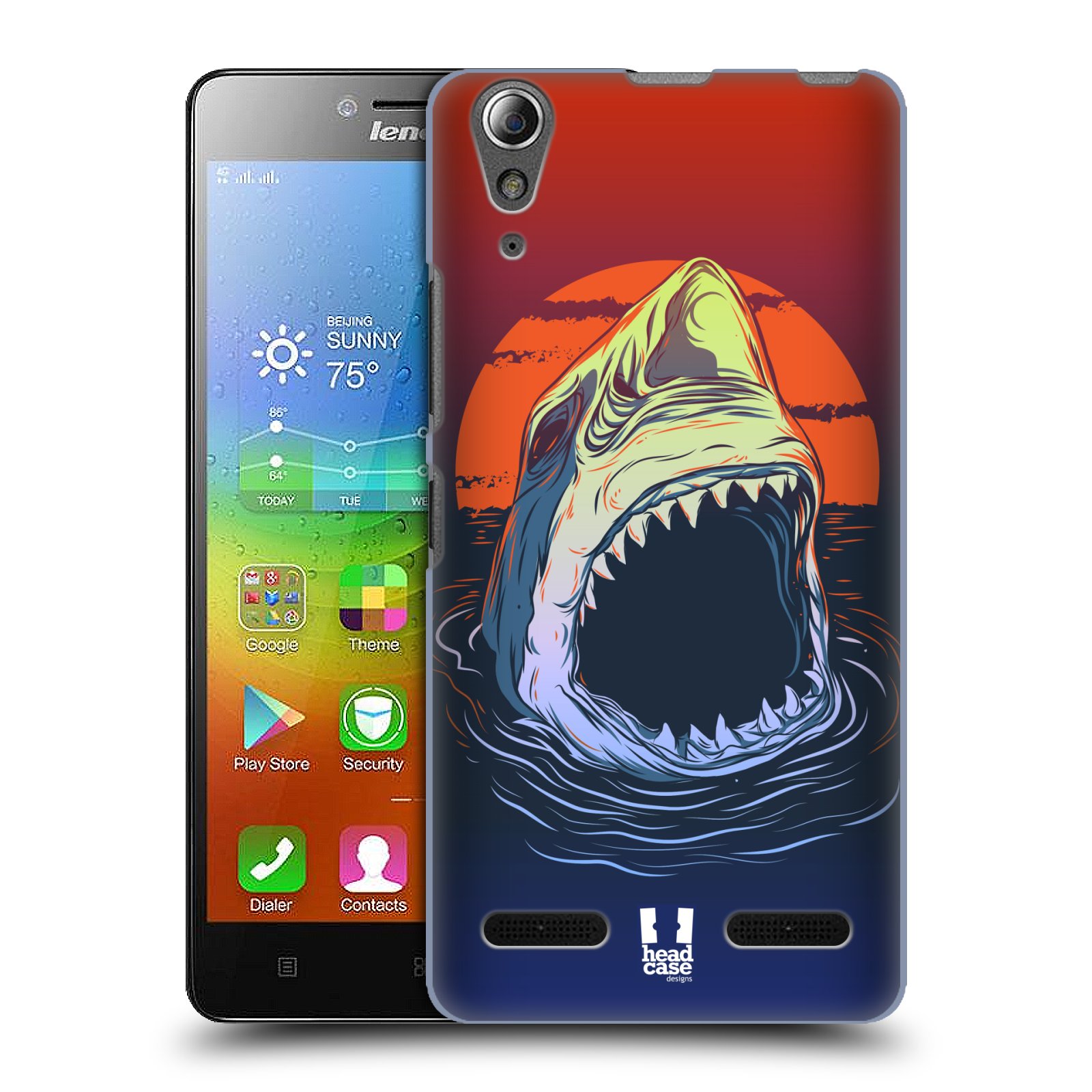 HEAD CASE pevný plastový obal na mobil LENOVO A6000 / A6000 PLUS vzor mořská monstra žralok