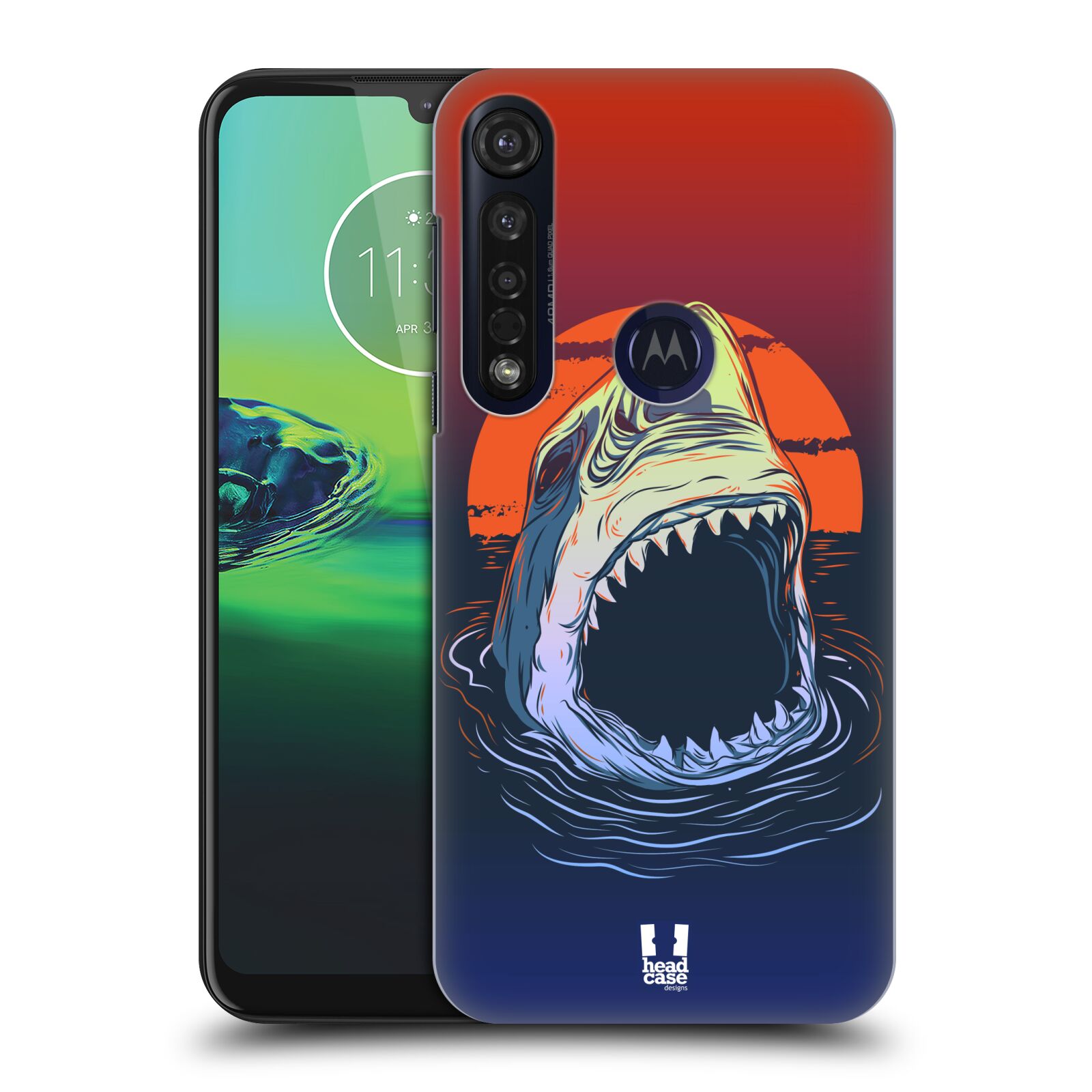Pouzdro na mobil Motorola Moto G8 PLUS - HEAD CASE - vzor mořská monstra žralok