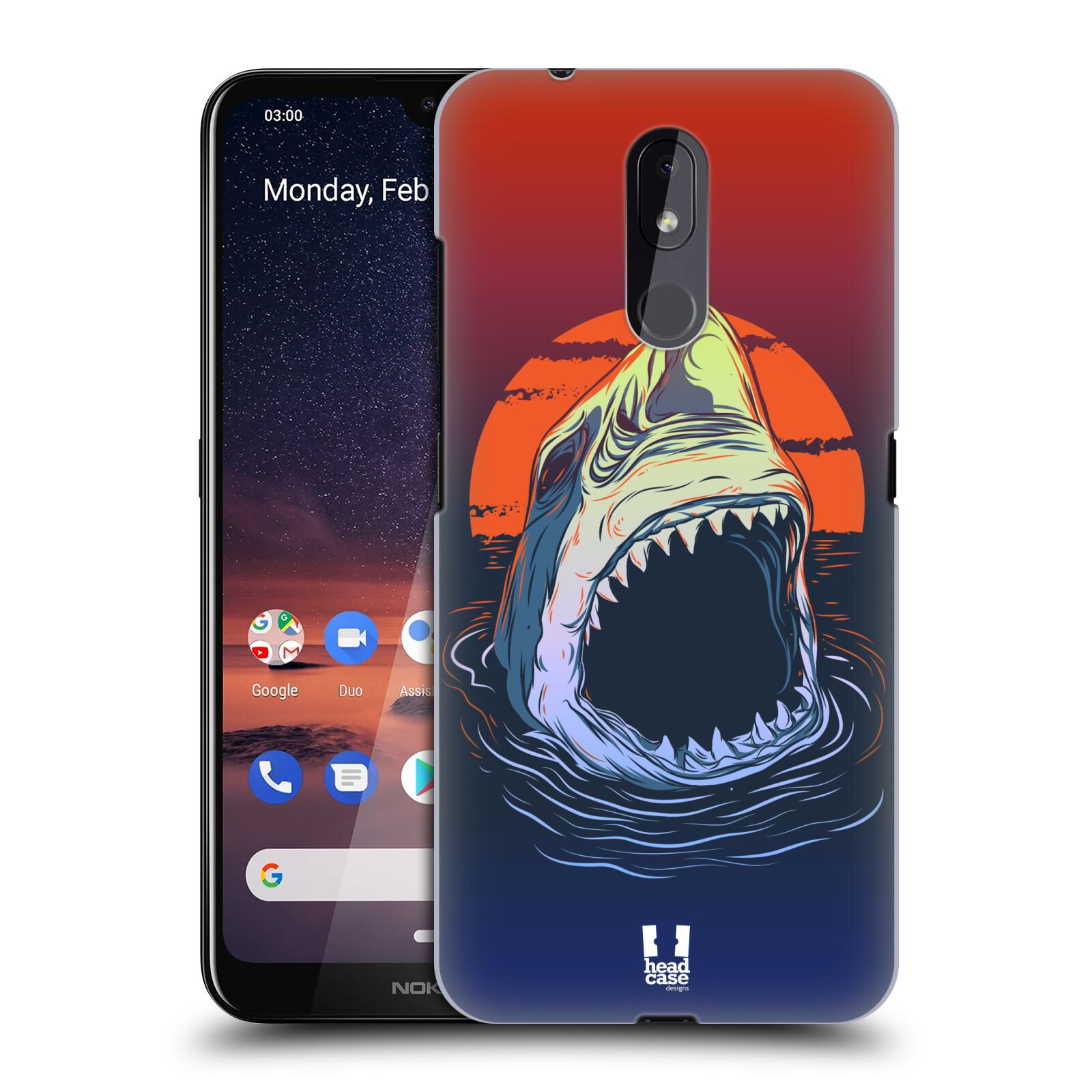 Pouzdro na mobil Nokia 3.2 - HEAD CASE - vzor mořská monstra žralok