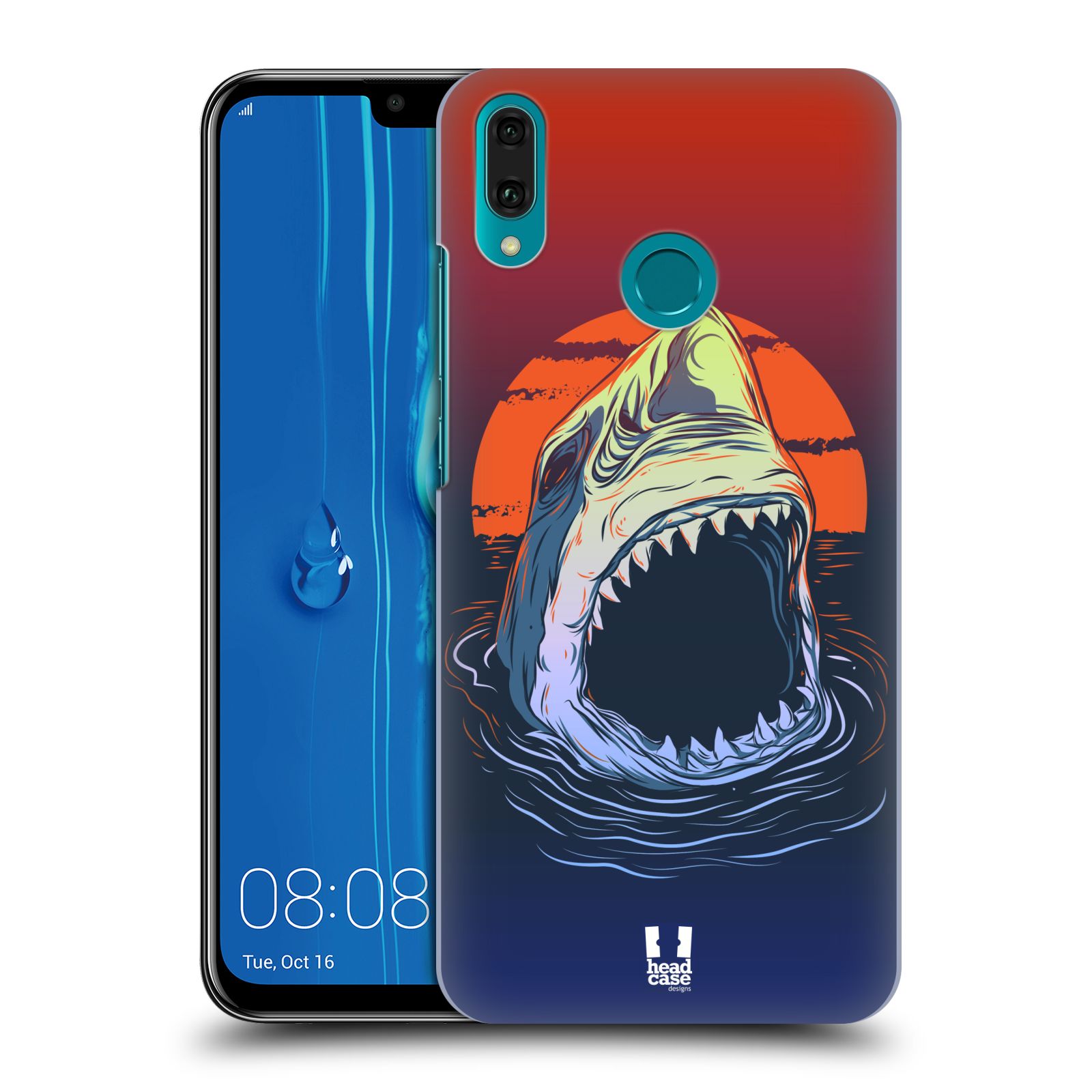 Pouzdro na mobil Huawei Y9 2019 - HEAD CASE - vzor mořská monstra žralok
