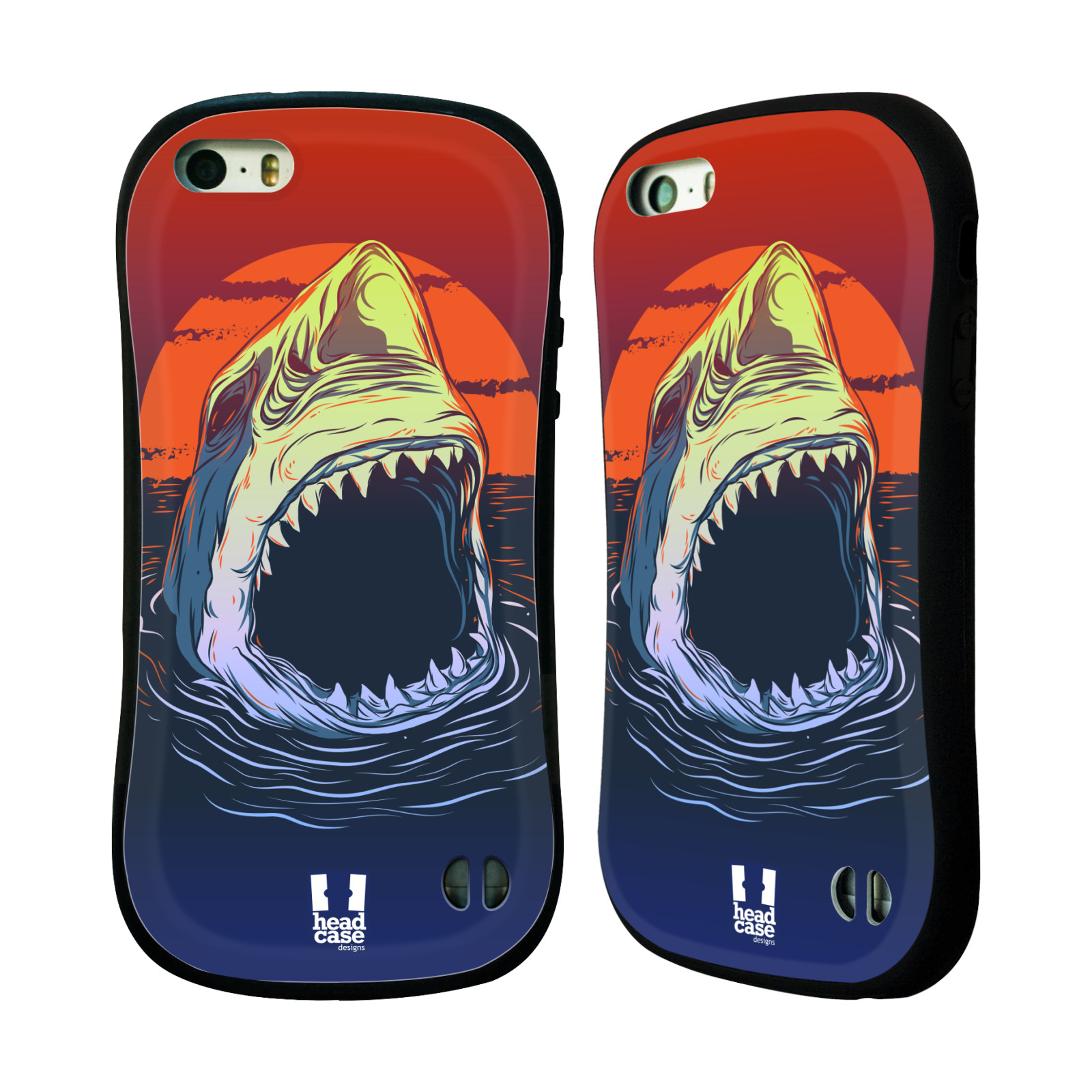 HEAD CASE silikon/plast odolný obal na mobil Apple Iphone 5/5S vzor mořská monstra žralok