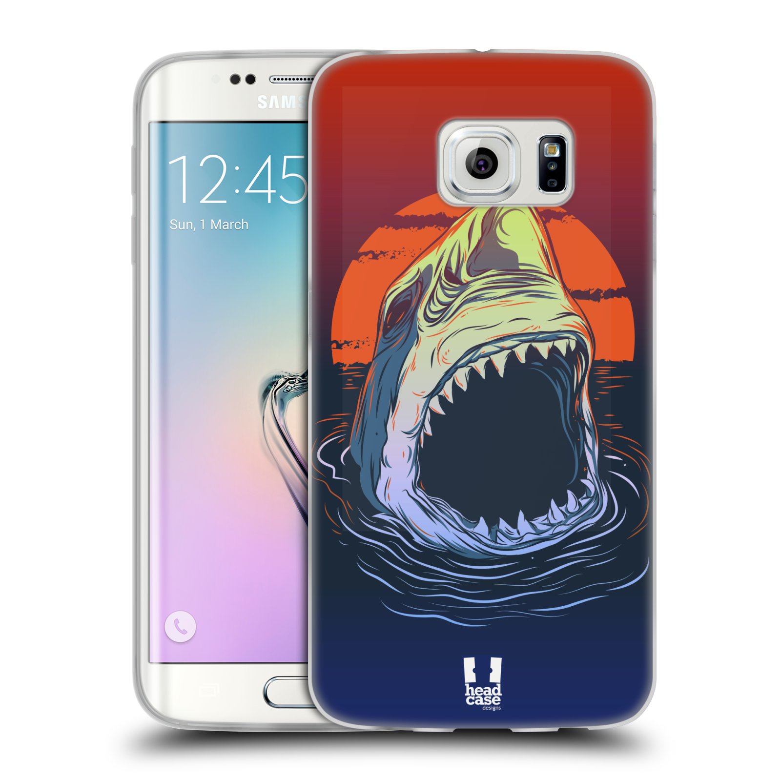 HEAD CASE silikonový obal na mobil Samsung Galaxy S6 EDGE vzor mořská monstra žralok