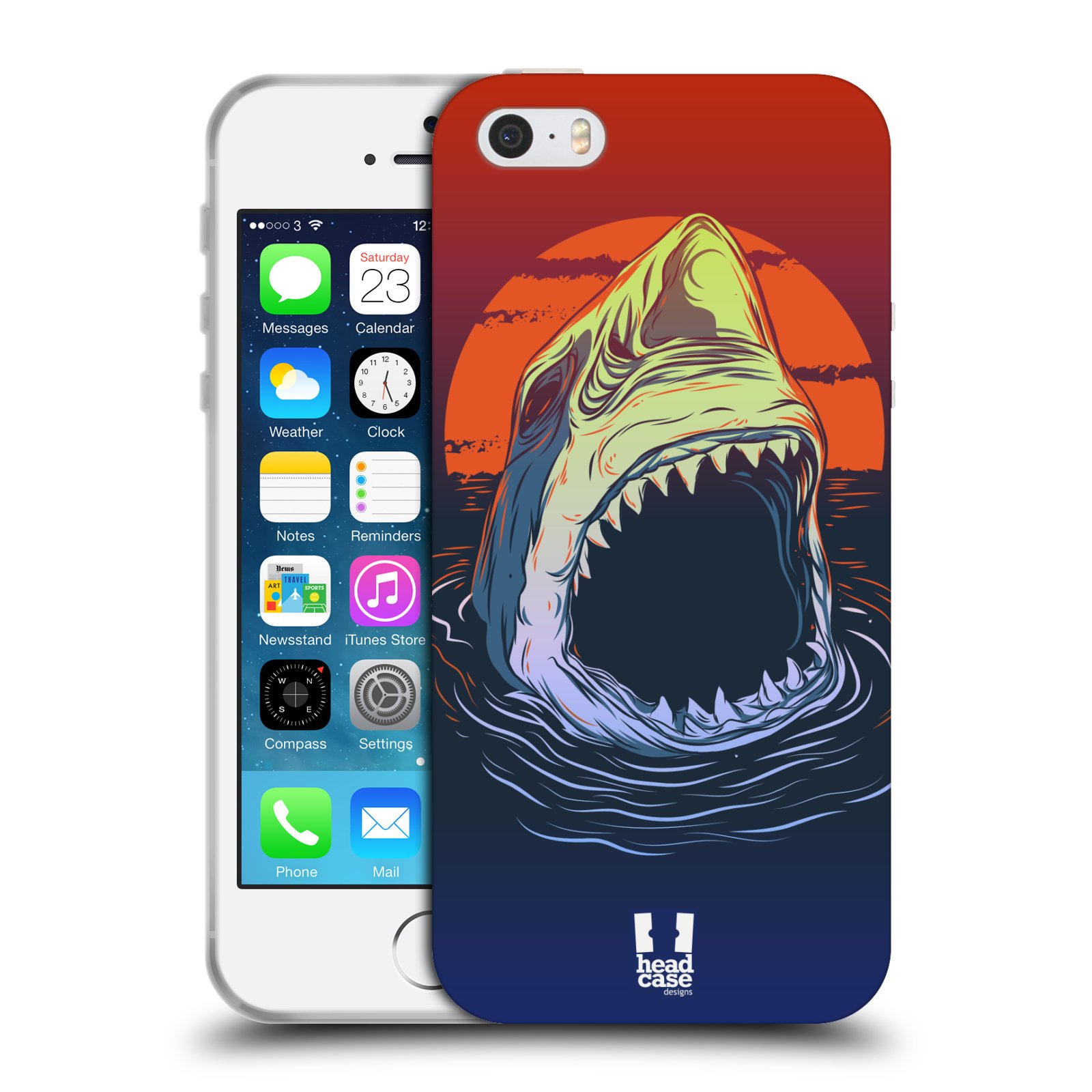 HEAD CASE silikonový obal na mobil Apple Iphone 5/5S vzor mořská monstra žralok