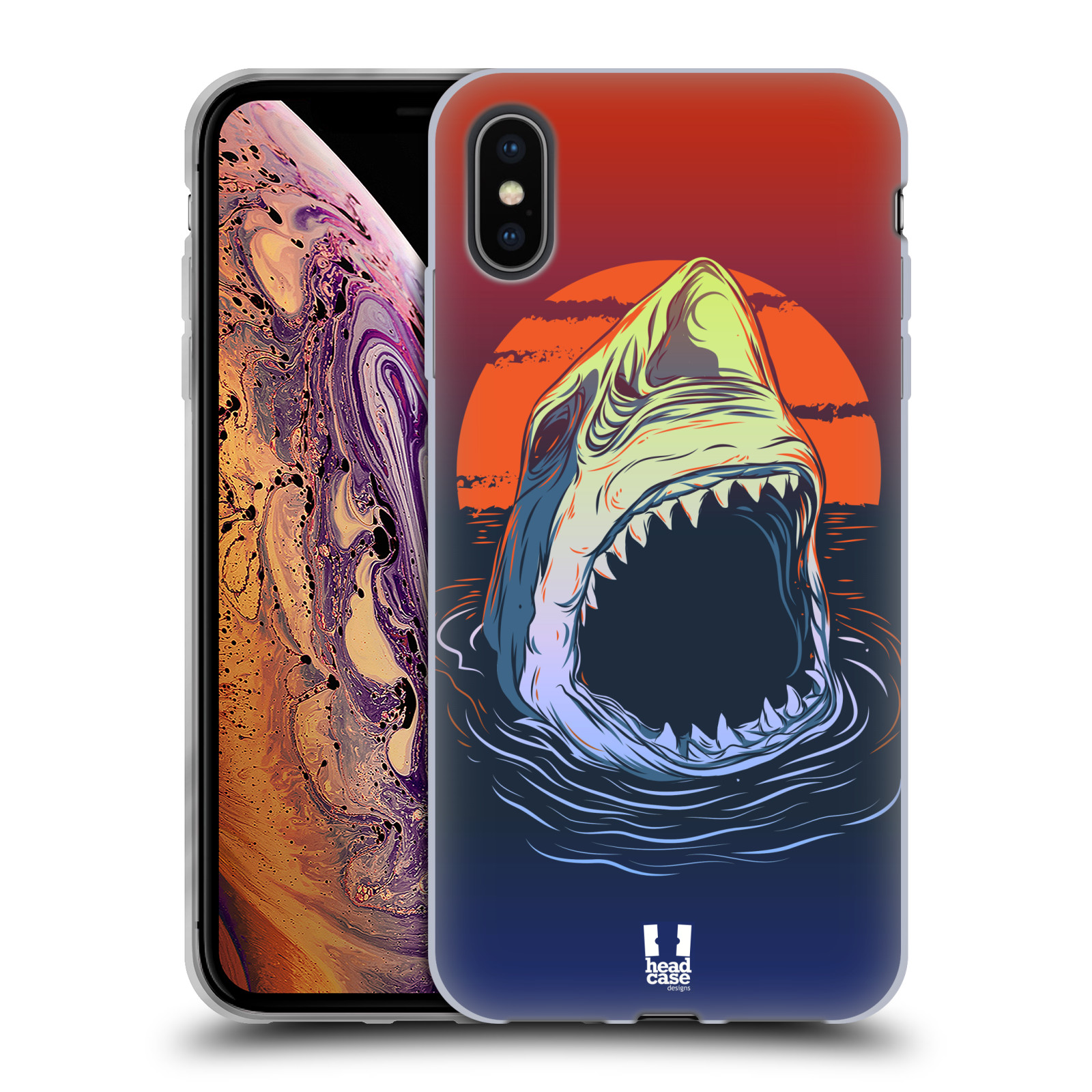 HEAD CASE silikon obal na mobil Apple Iphone XS MAX vzor mořská monstra žralok