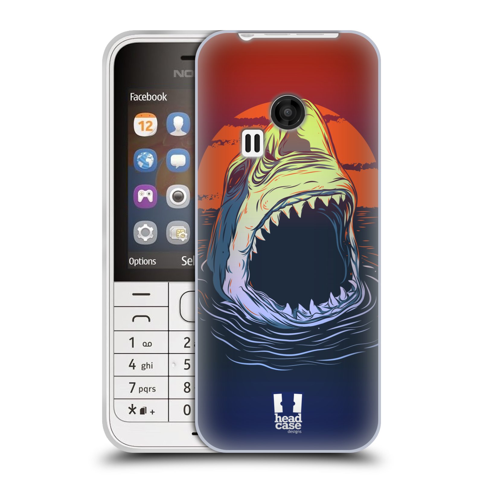 HEAD CASE silikonový obal na mobil NOKIA 220 / NOKIA 220 DUAL SIM vzor mořská monstra žralok