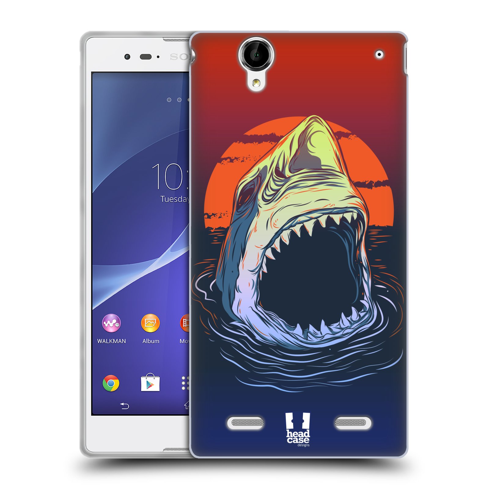 HEAD CASE silikonový obal na mobil Sony Xperia T2 Ultra/T2 Ultra DUAL SIM vzor mořská monstra žralok