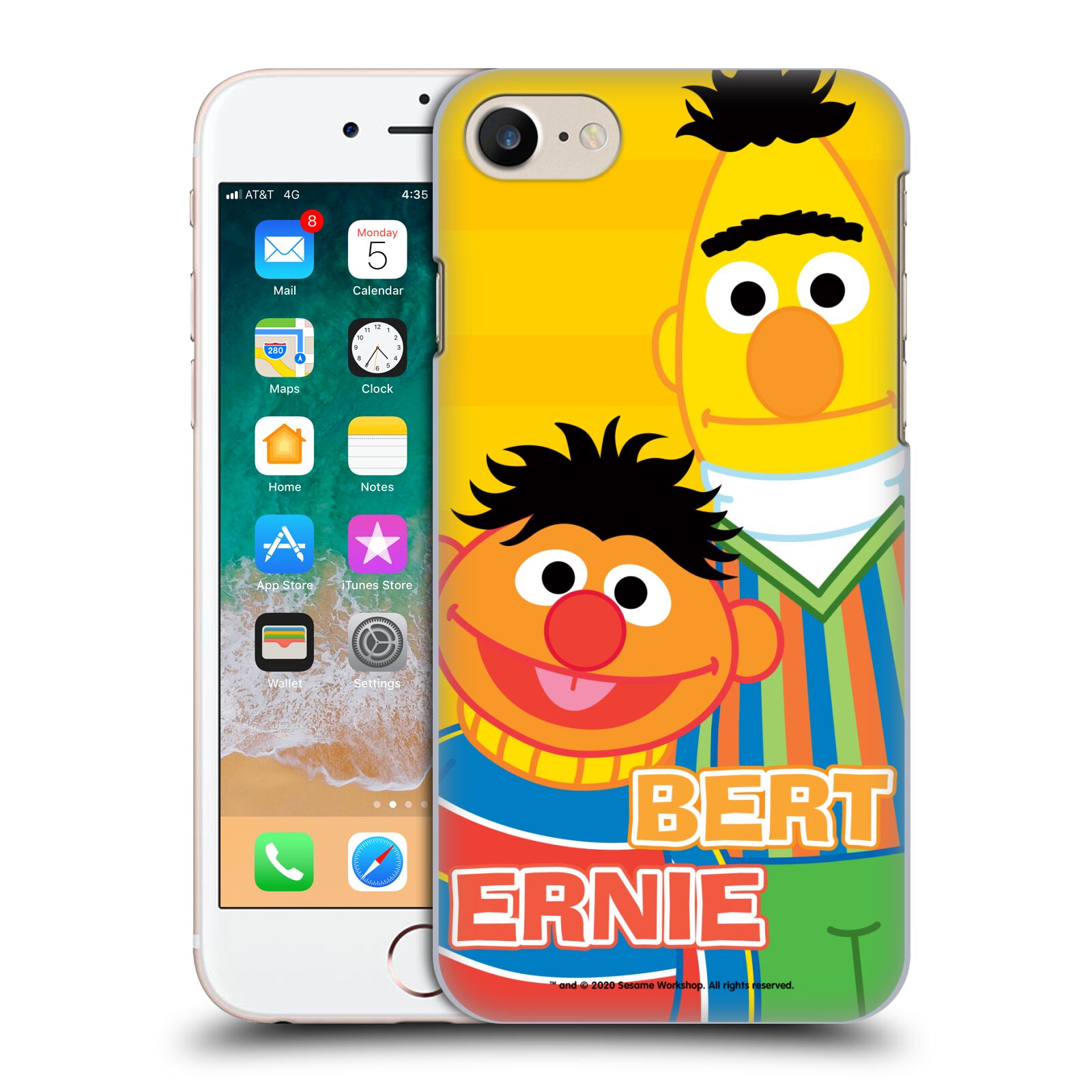 Zadní obal pro mobil Apple Iphone 7/8/SE2020 - HEAD CASE - Sezame, otevři se  - Bert a Ernie