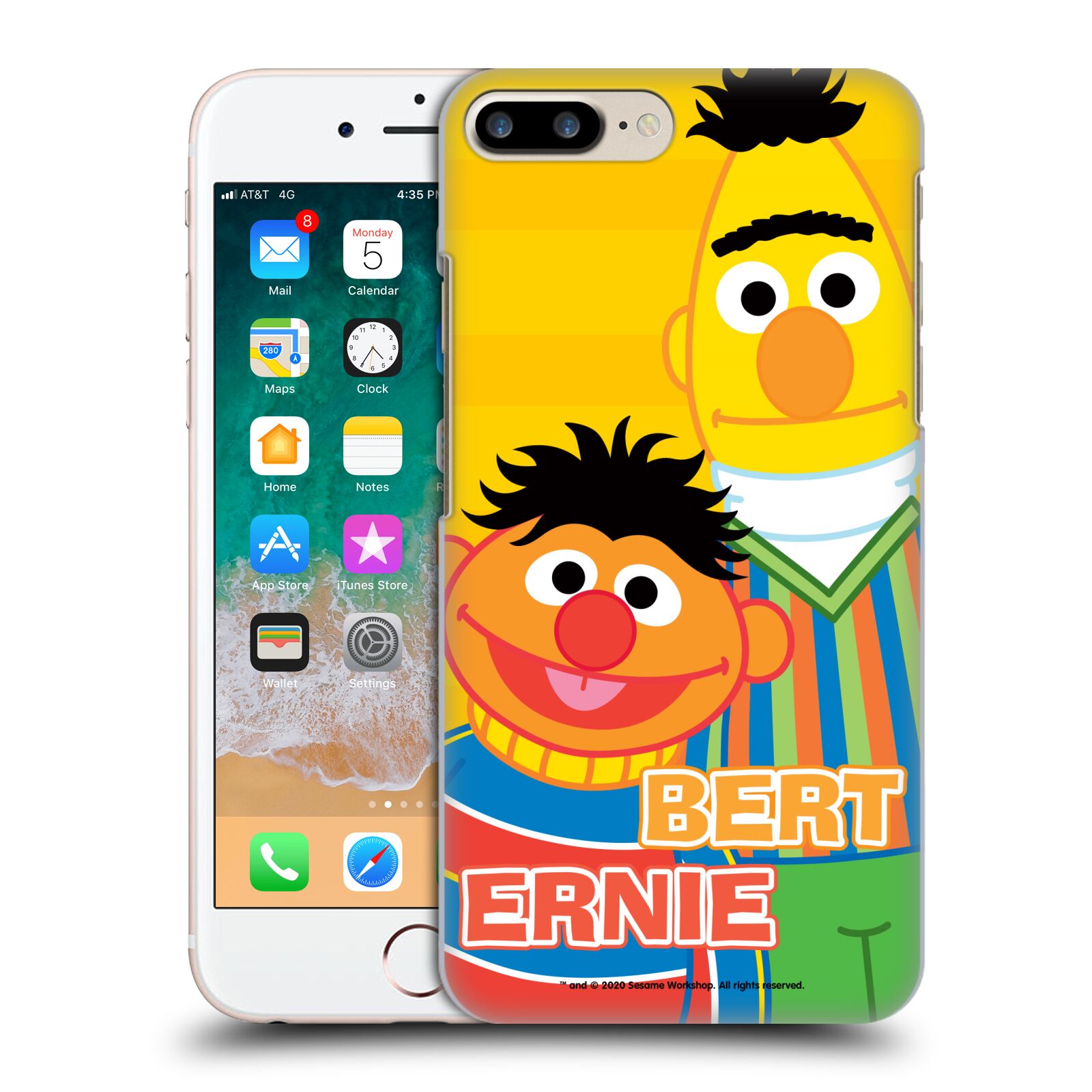Zadní obal pro mobil Apple Iphone 7+ /  8+ - HEAD CASE - Sezame, otevři se  - Bert a Ernie