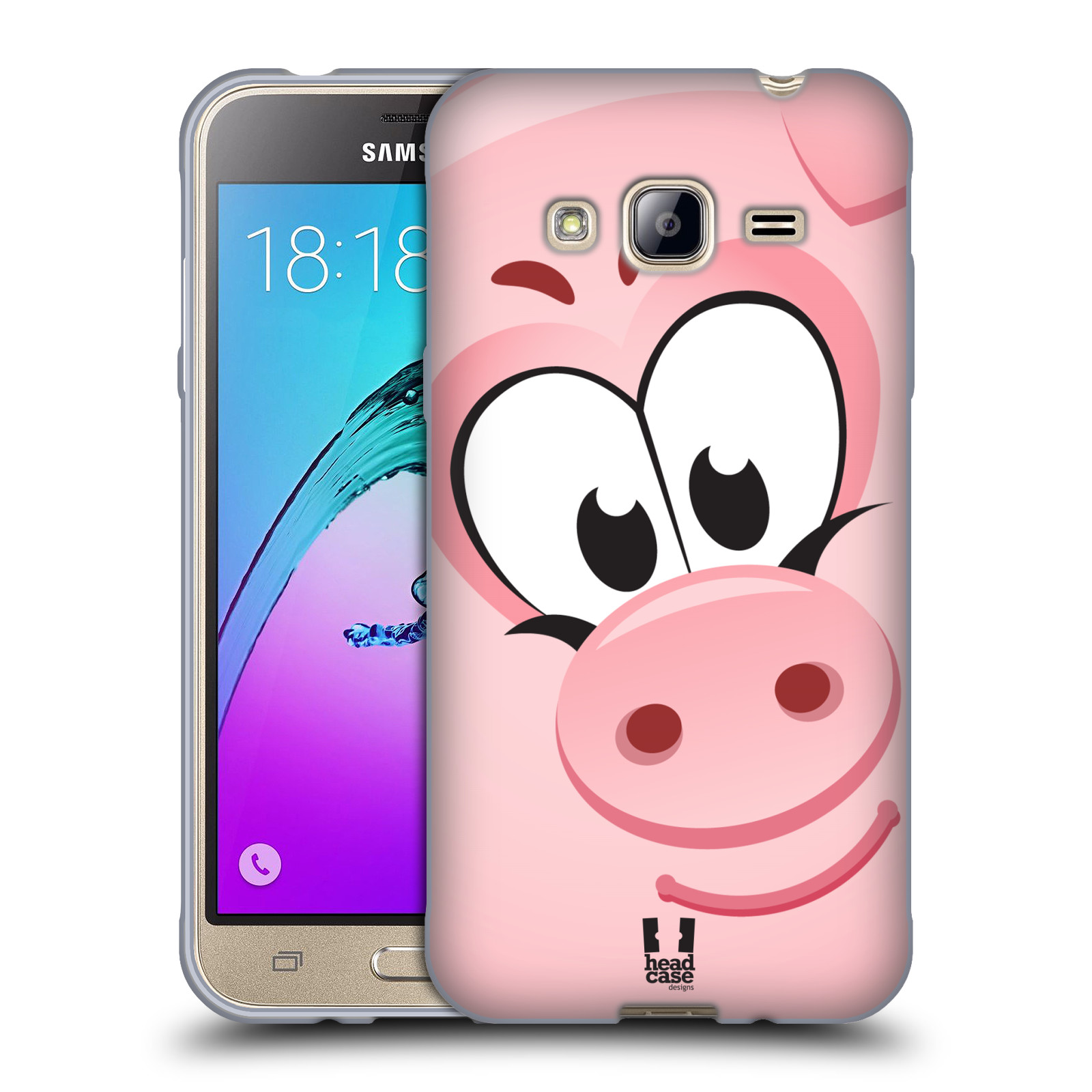 HEAD CASE silikonový obal na mobil Samsung Galaxy J3, J3 2016 vzor Hranatá zvířátka PRASÁTKO