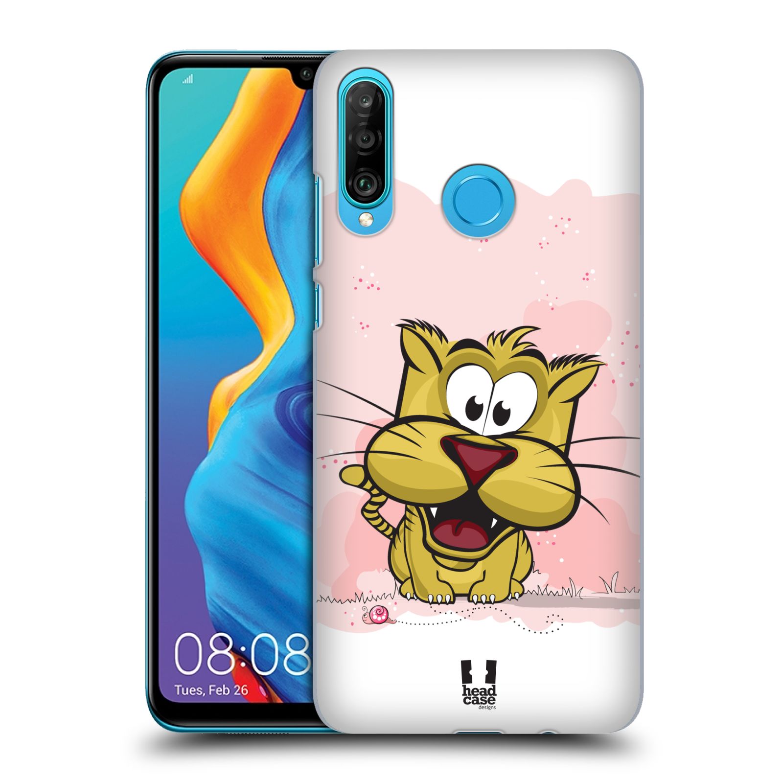 Pouzdro na mobil Huawei P30 LITE - HEAD CASE - vzor Hranatá zvířátka tygřík