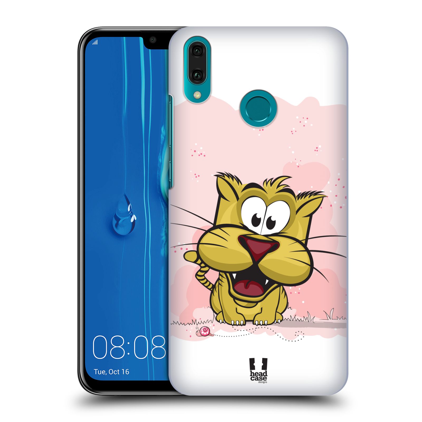Pouzdro na mobil Huawei Y9 2019 - HEAD CASE - vzor Hranatá zvířátka tygřík