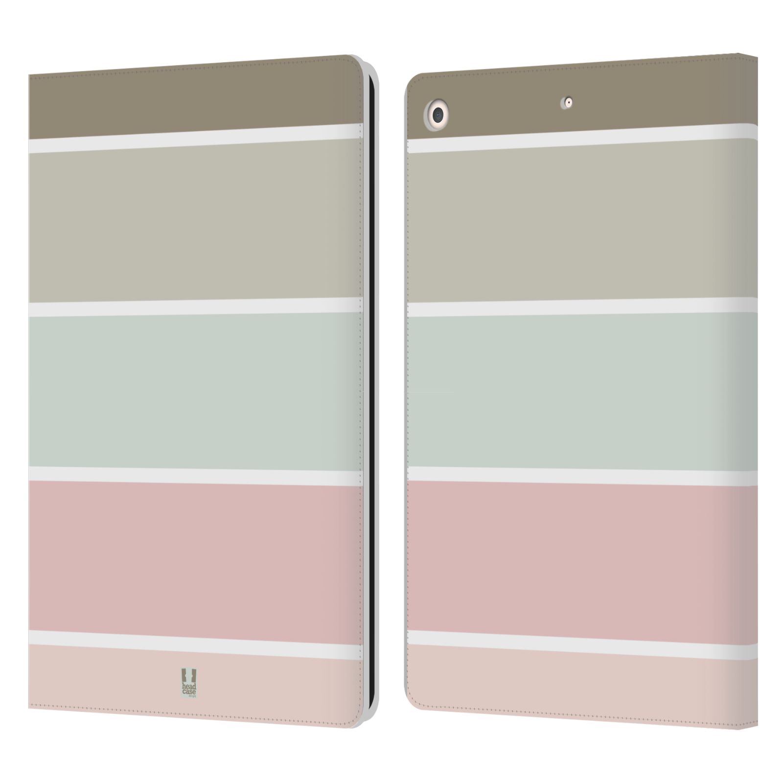 Pouzdro pro tablet Apple Ipad 10.2 - HEAD CASE - Francouzský venkov pruhy růžová a šedá
