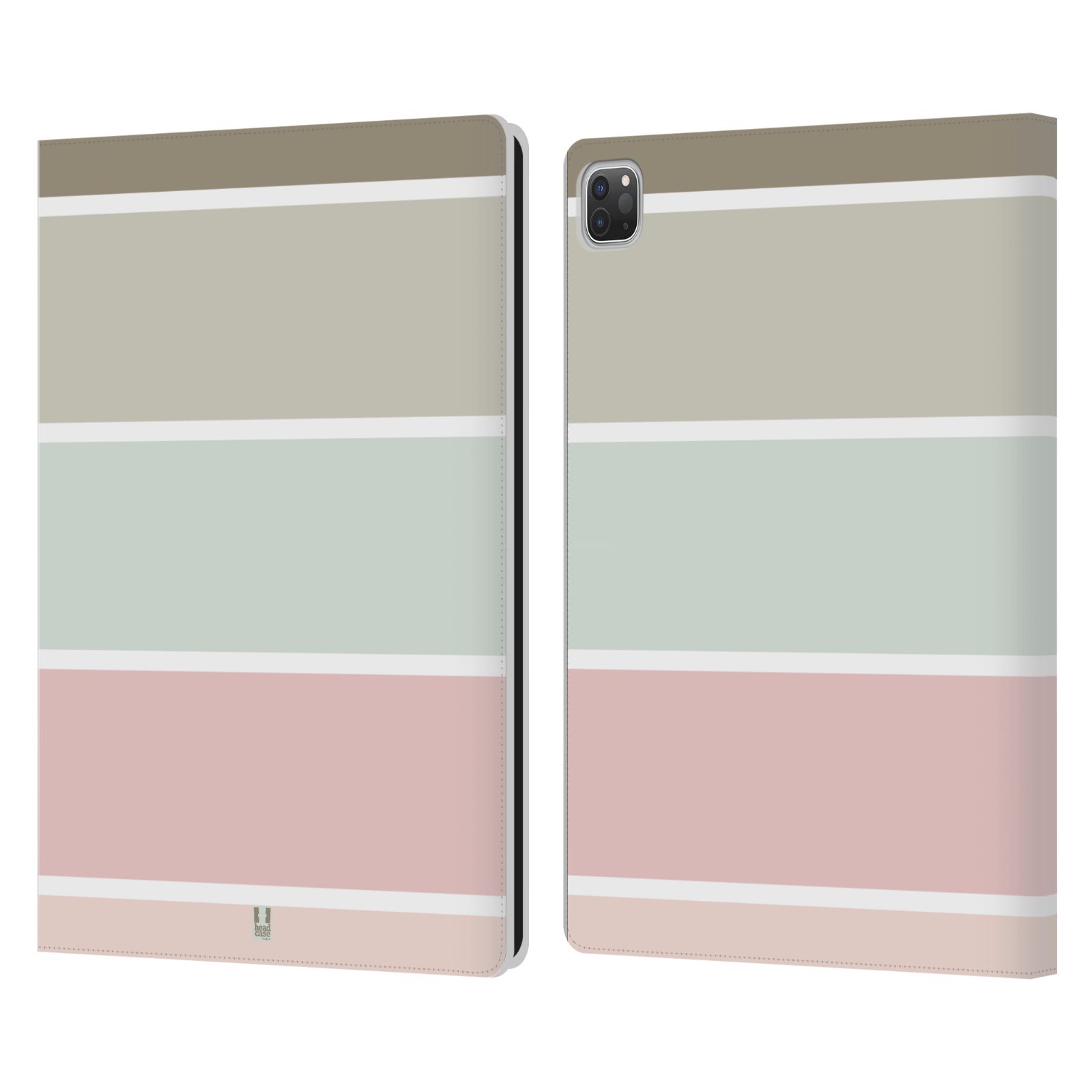 Pouzdro pro tablet Apple Ipad Pro 12.9 - HEAD CASE - Francouzský venkov pruhy růžová a šedá