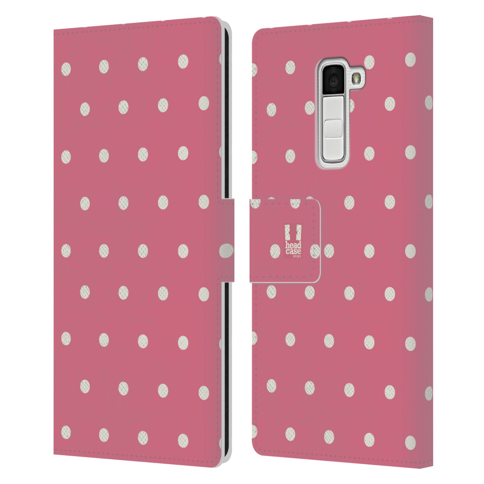 HEAD CASE Flipové pouzdro pro mobil LG K10 Francouzský venkov tečky v růžové