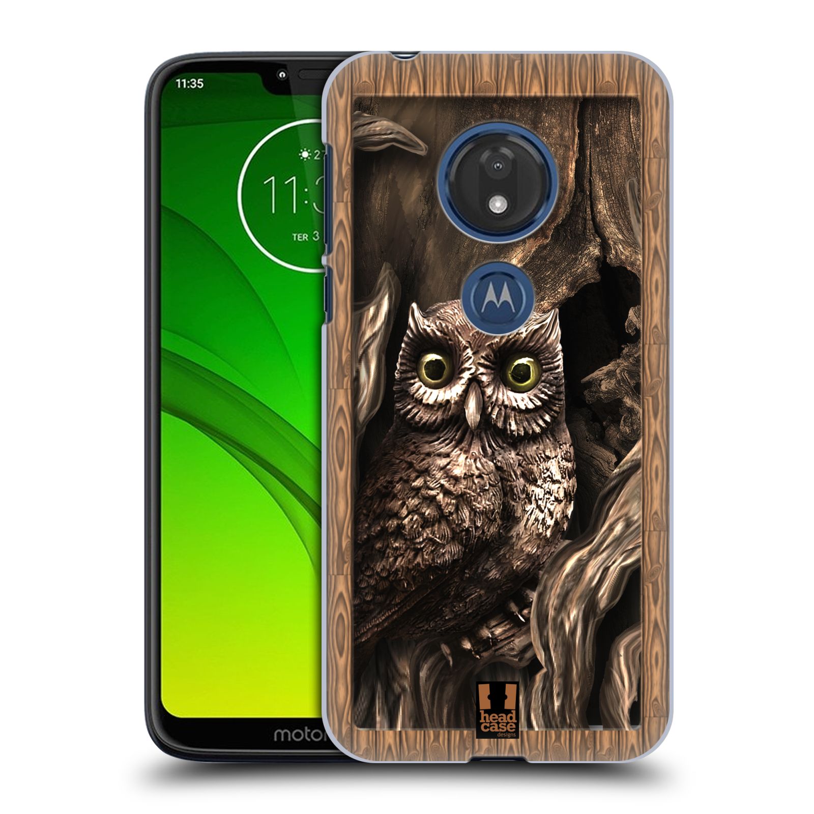 Pouzdro na mobil Motorola Moto G7 Play vzor Šedá skříňka SOVA
