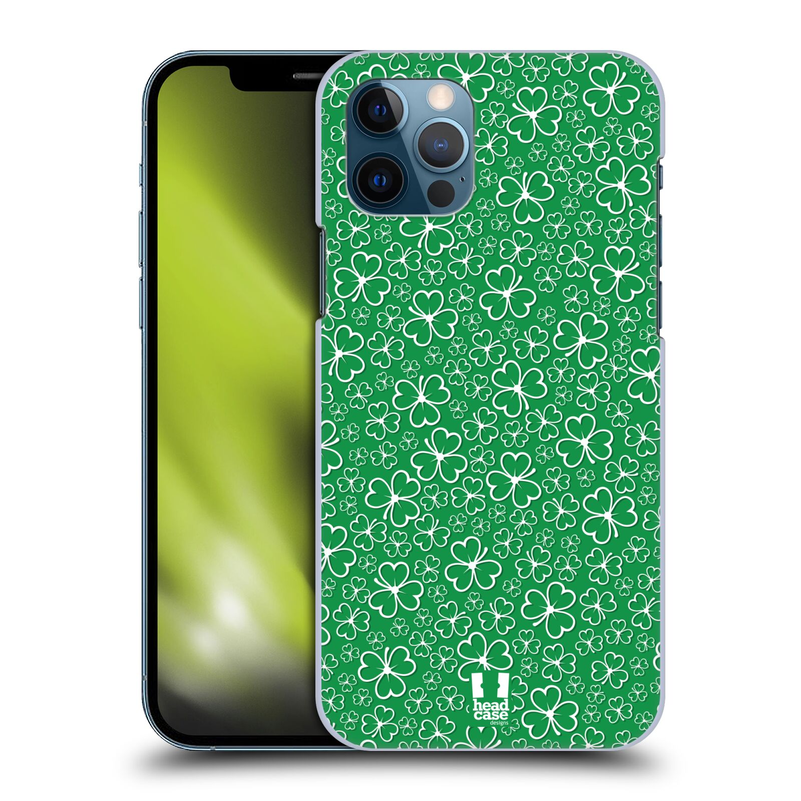 HEAD CASE plastový obal na mobil Apple Iphone 12 / Iphone 12 PRO vzor Kreslený čyřlístek zelená HROMADA