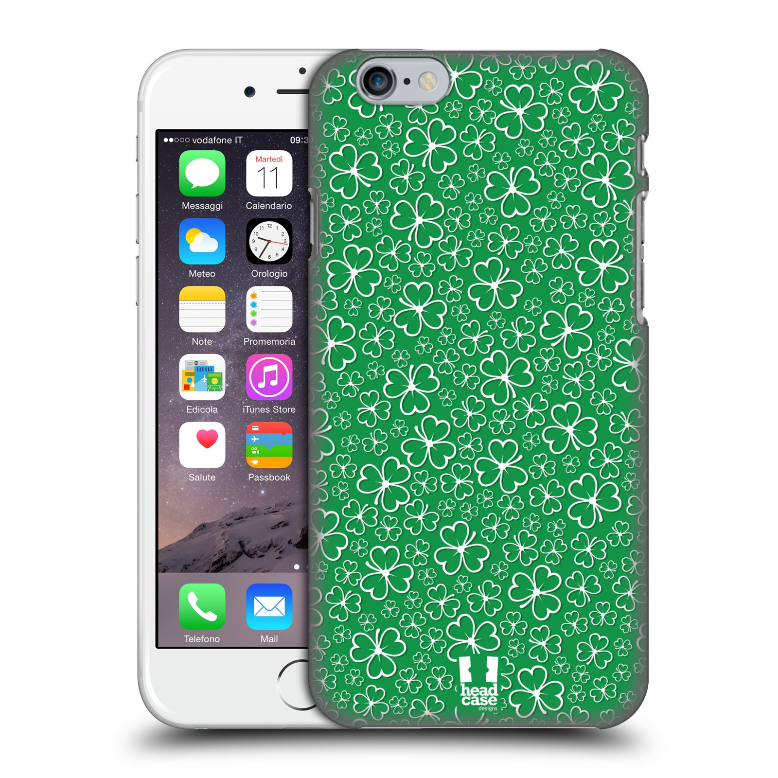 Plastové pouzdro pro mobil Apple Iphone 6/6S vzor Kreslený čyřlístek zelená HROMADA