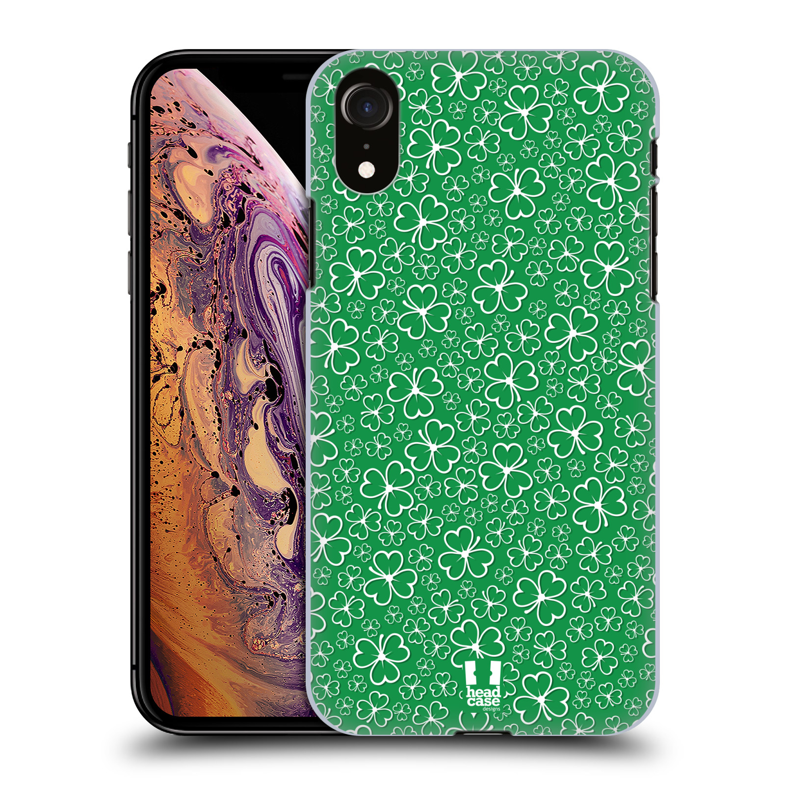 HEAD CASE plastový obal na mobil Apple Iphone XR vzor Kreslený čyřlístek zelená HROMADA