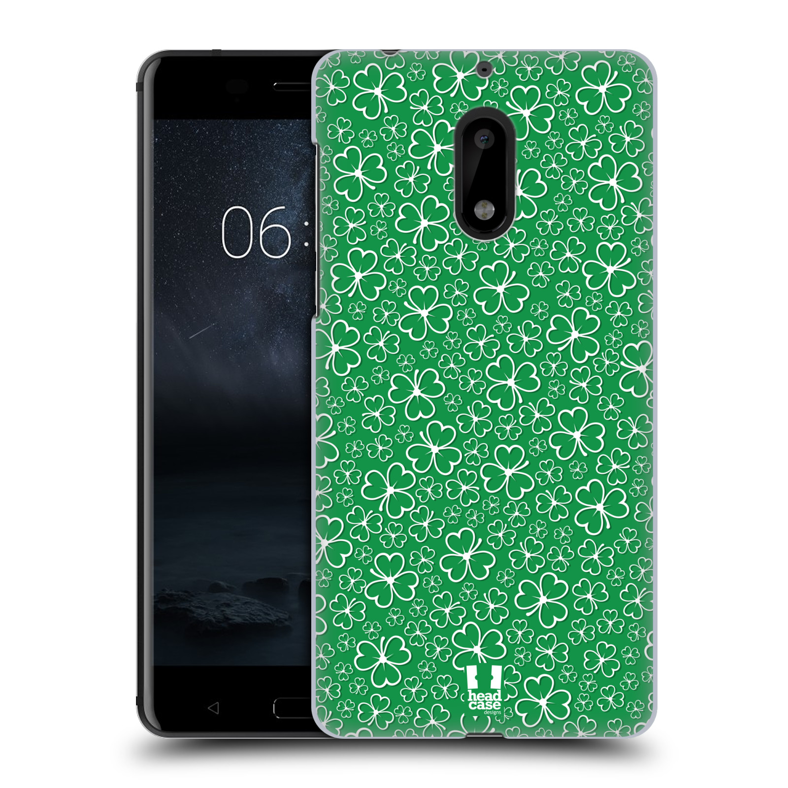 HEAD CASE plastový obal na mobil Nokia 6 vzor Kreslený čyřlístek zelená HROMADA
