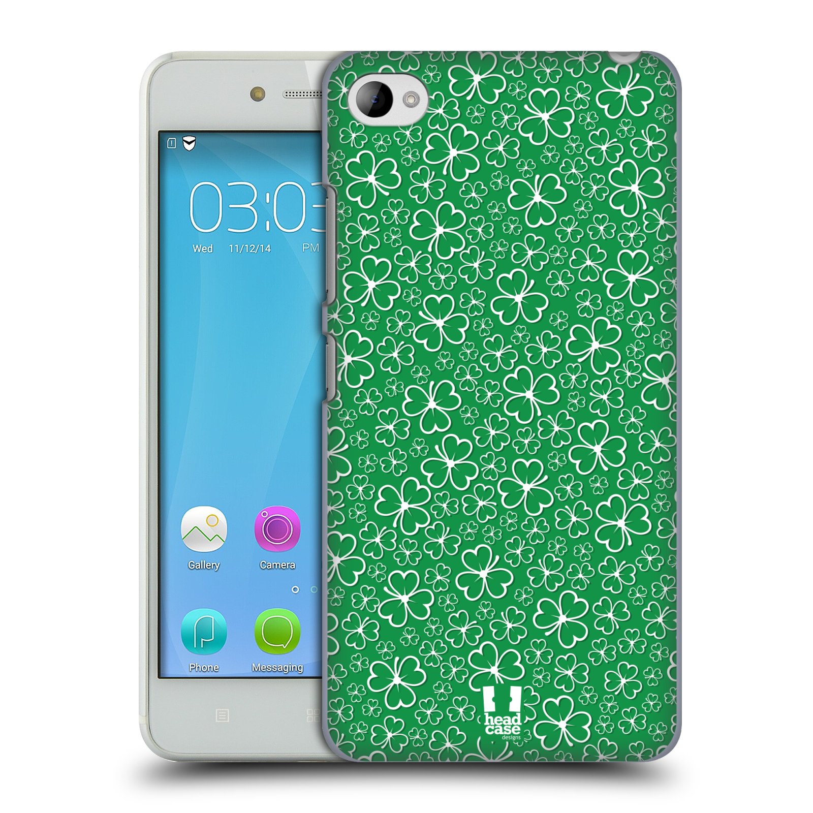HEAD CASE pevný plastový obal na mobil LENOVO S90 vzor Kreslený čyřlístek zelená HROMADA