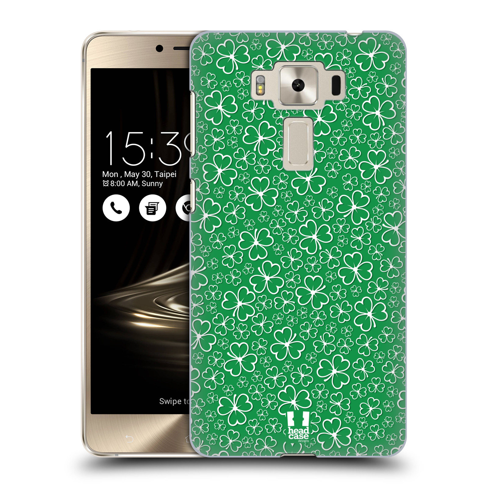 HEAD CASE plastový obal na mobil Asus Zenfone 3 DELUXE ZS550KL vzor Kreslený čyřlístek zelená HROMADA