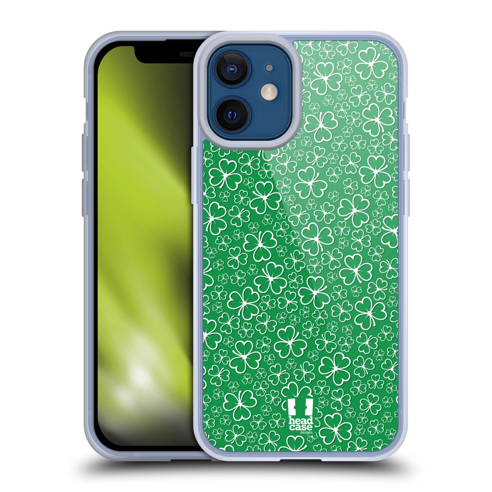 Plastový obal na mobil Apple Iphone 12 MINI vzor Kreslený čyřlístek zelená HROMADA