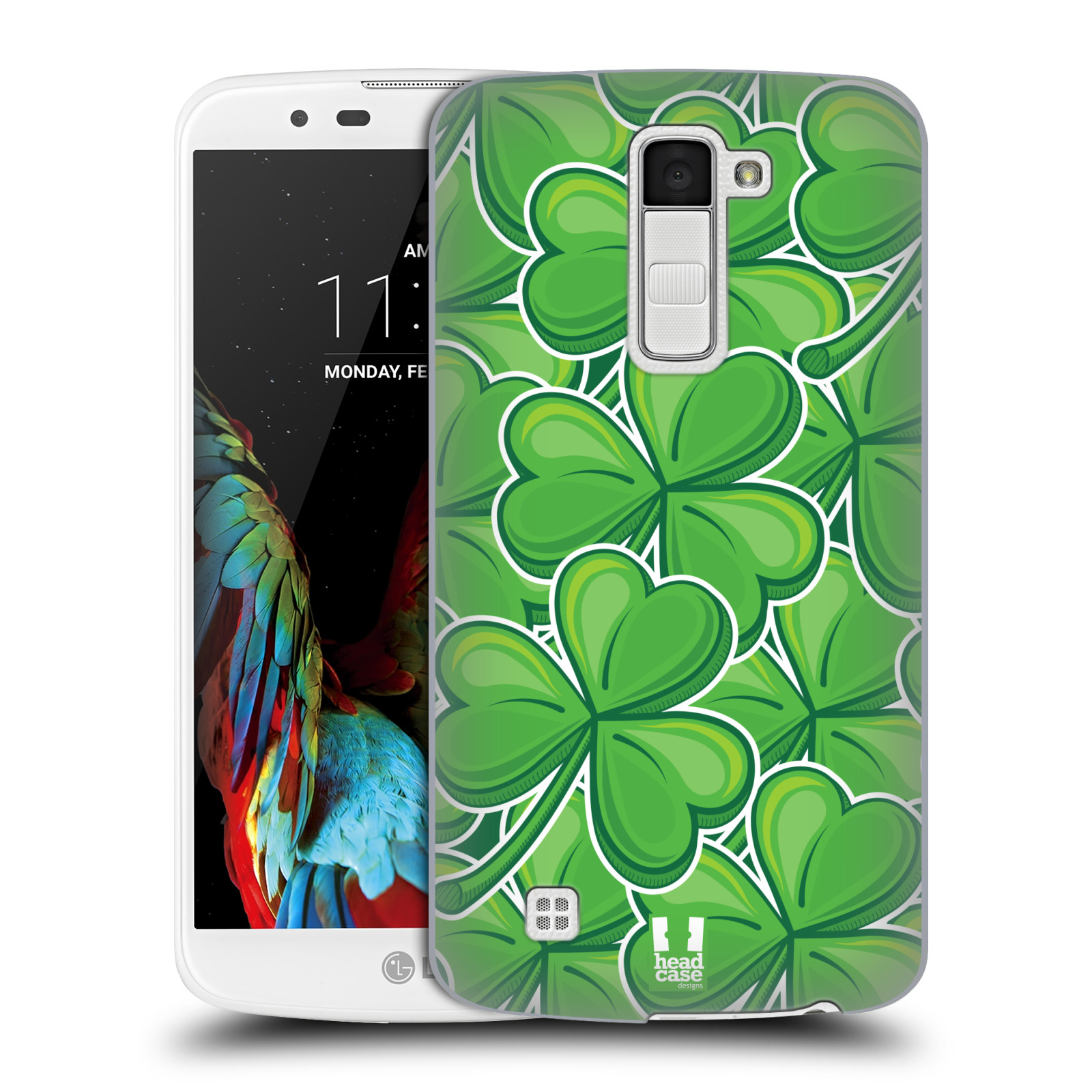 HEAD CASE plastový obal na mobil LG K10 vzor Kreslený čyřlístek zelená VELKÉ LÍSTEČKY