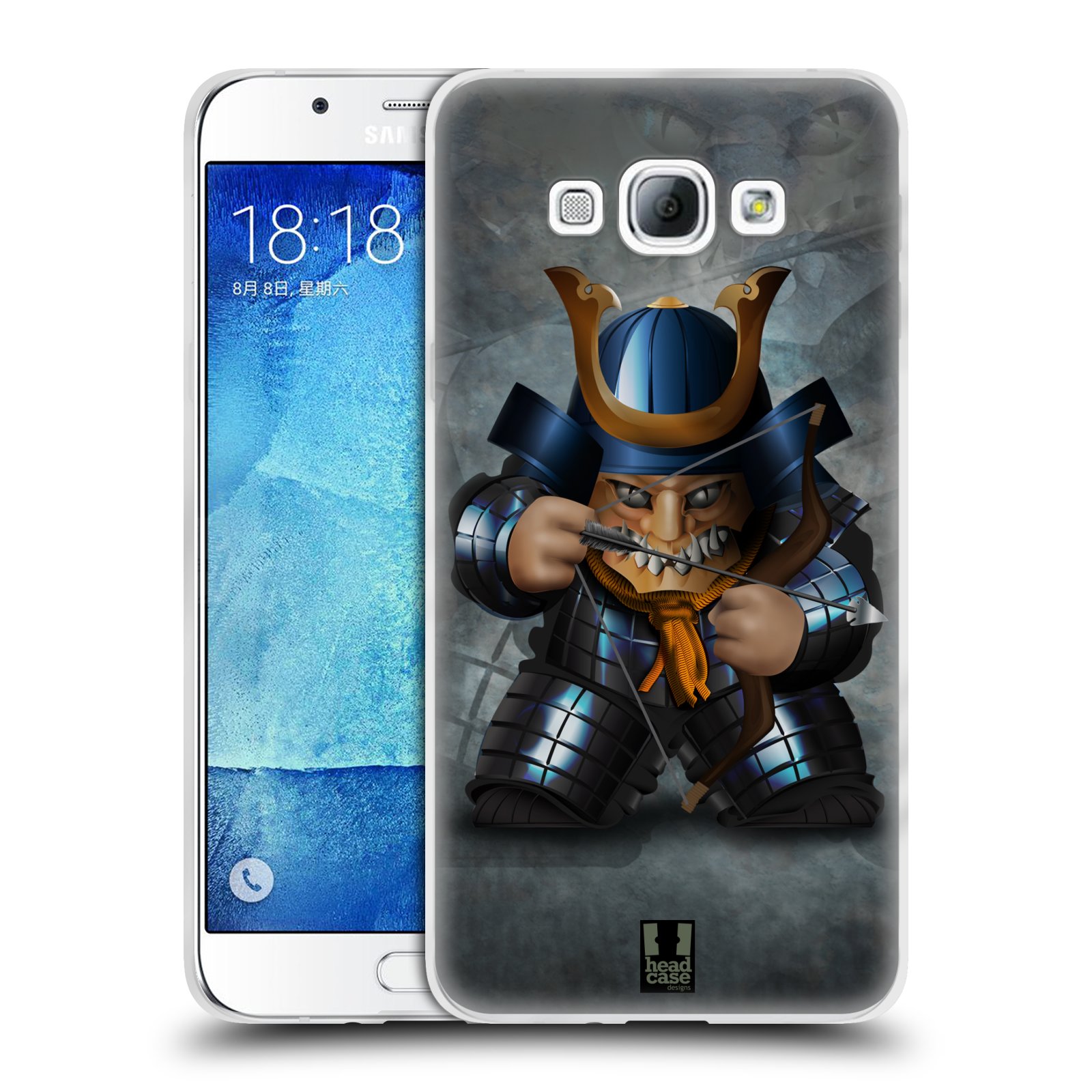 HEAD CASE silikonový obal na mobil Samsung Galaxy A8 vzor Malí bojovníci SHOGUN STŘELEC