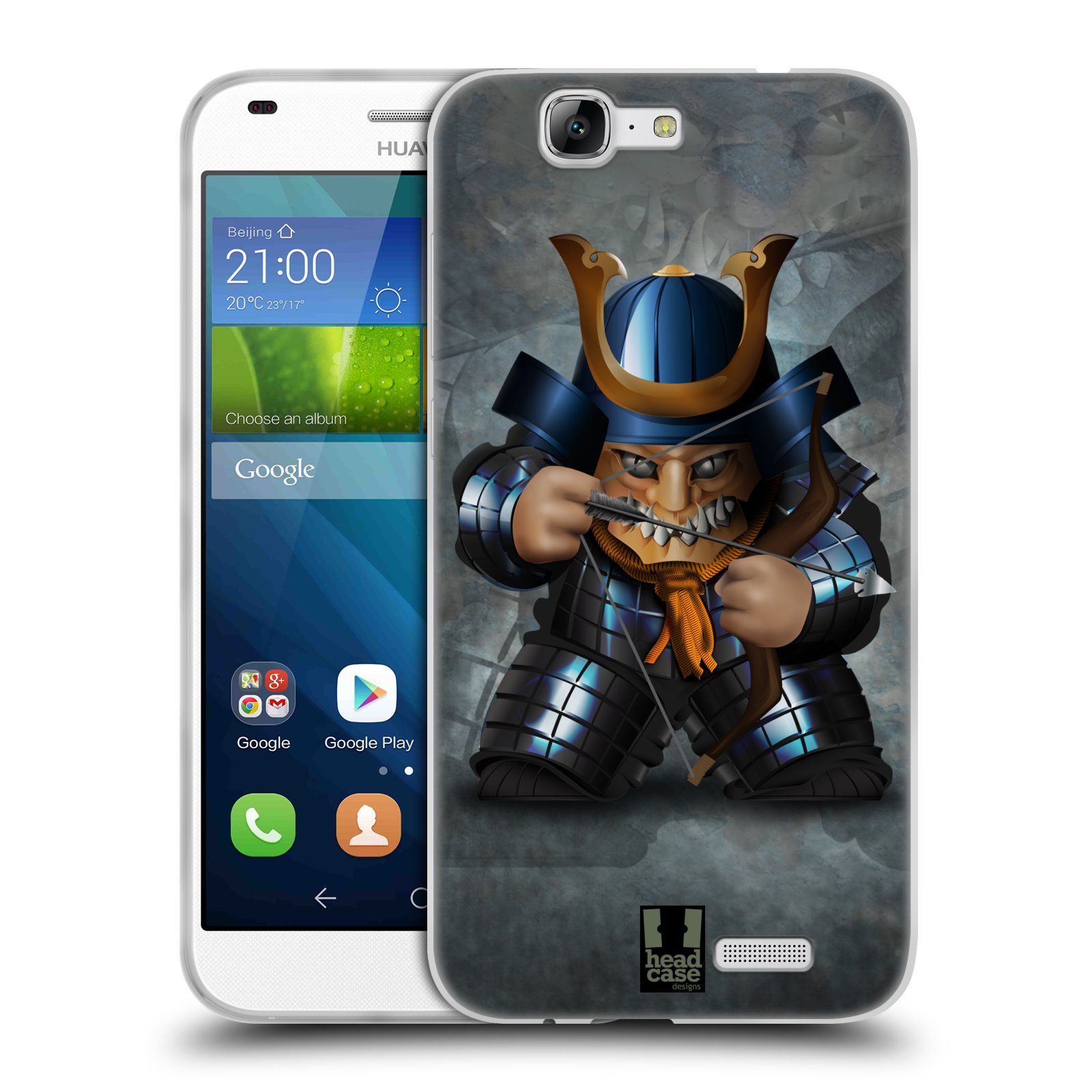 HEAD CASE silikonový obal na mobil HUAWEI Ascend G7 vzor Malí bojovníci SHOGUN STŘELEC