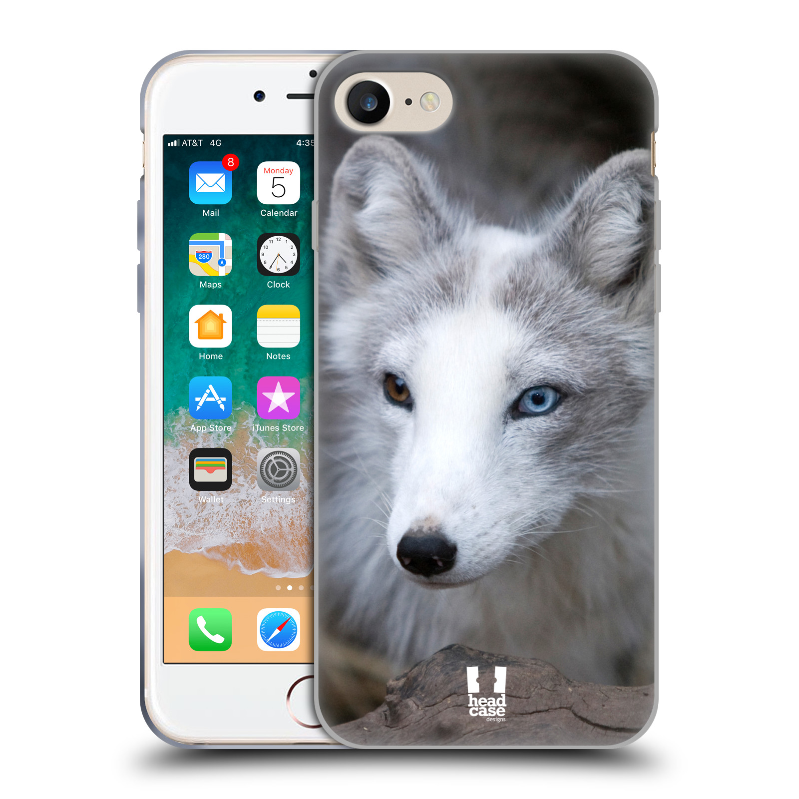 HEAD CASE silikonový obal na mobil Apple Iphone 7 vzor slavná zvířata foto  Liška polární