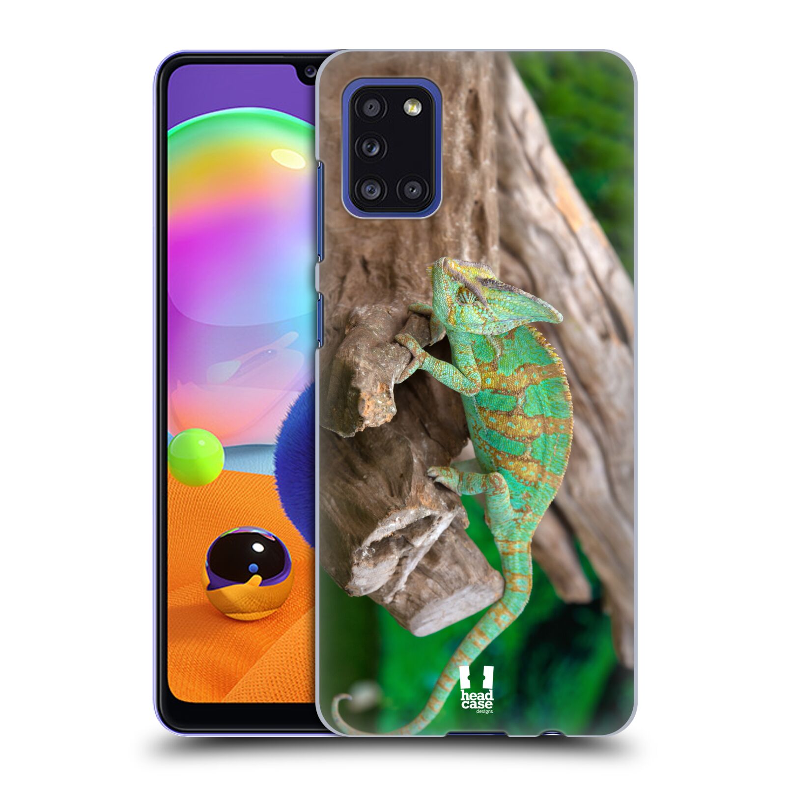 Zadní kryt na mobil Samsung Galaxy A31 vzor slavná zvířata foto chameleon