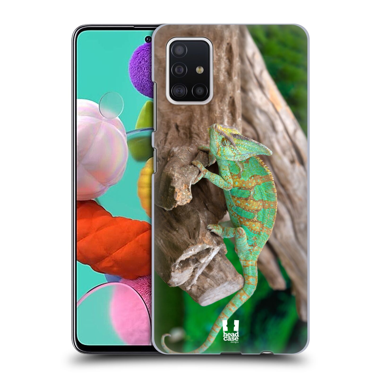 Pouzdro na mobil Samsung Galaxy A51 - HEAD CASE - vzor slavná zvířata foto chameleon