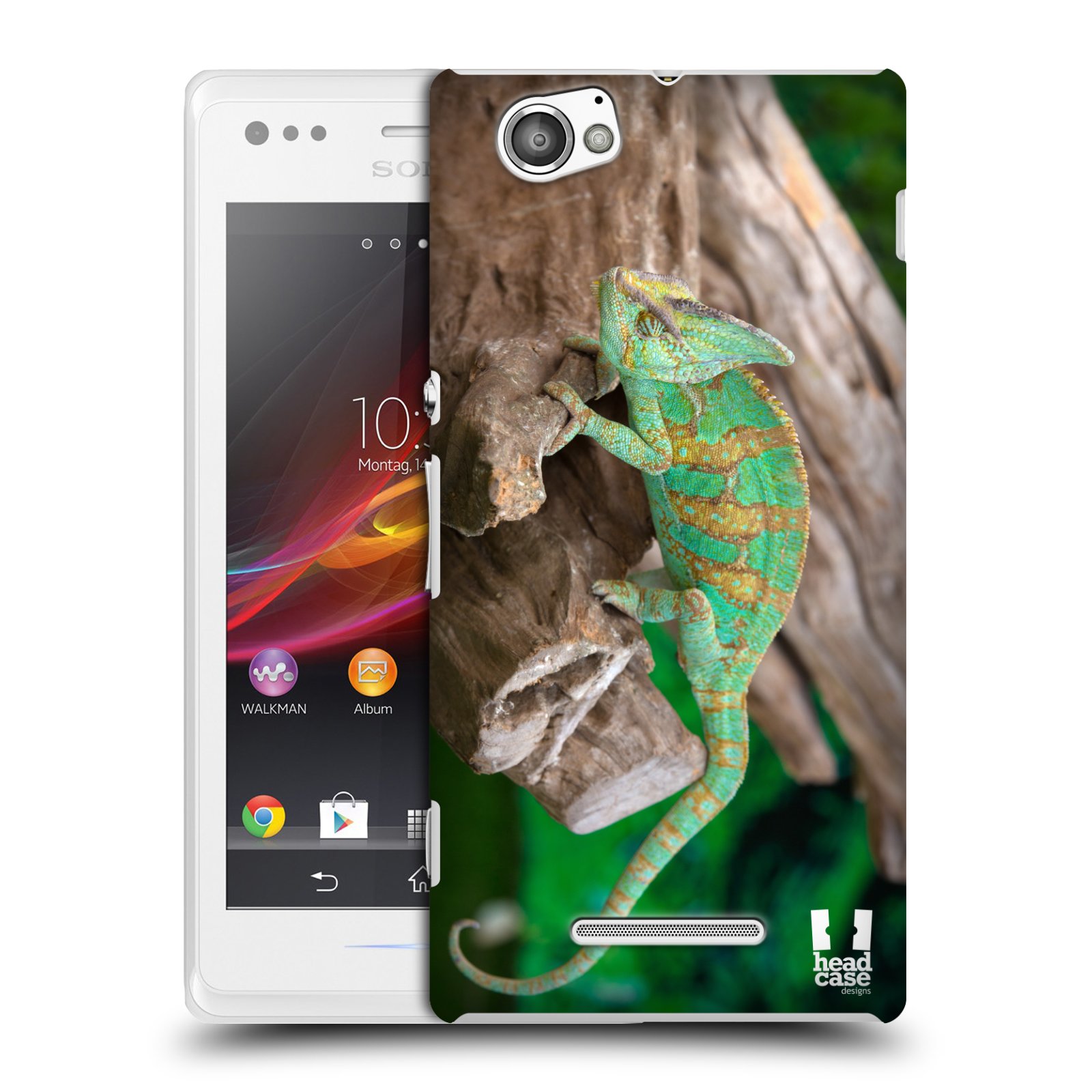 HEAD CASE plastový obal na mobil Sony Xperia M vzor slavná zvířata foto chameleon