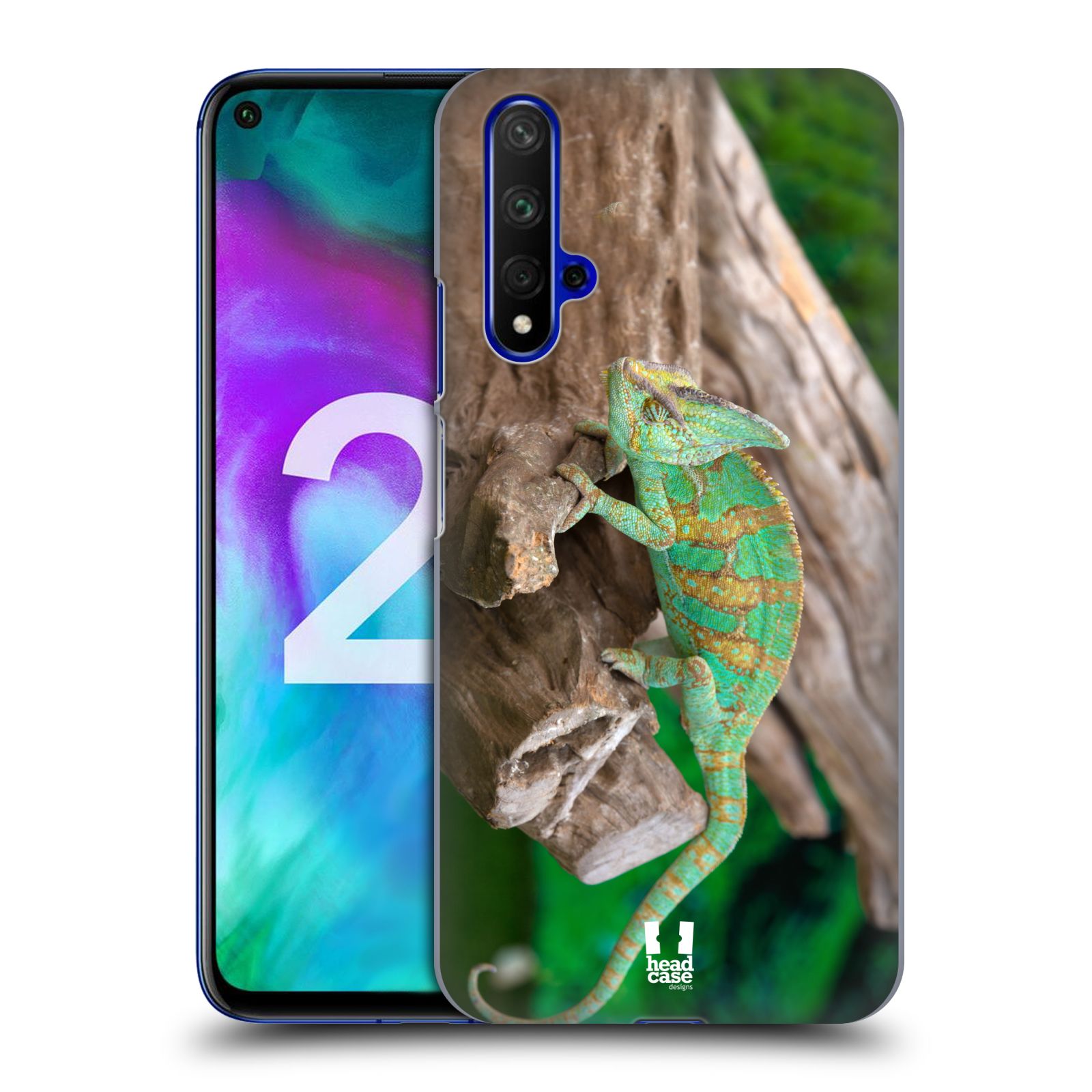 Pouzdro na mobil Honor 20 - HEAD CASE - vzor slavná zvířata foto chameleon