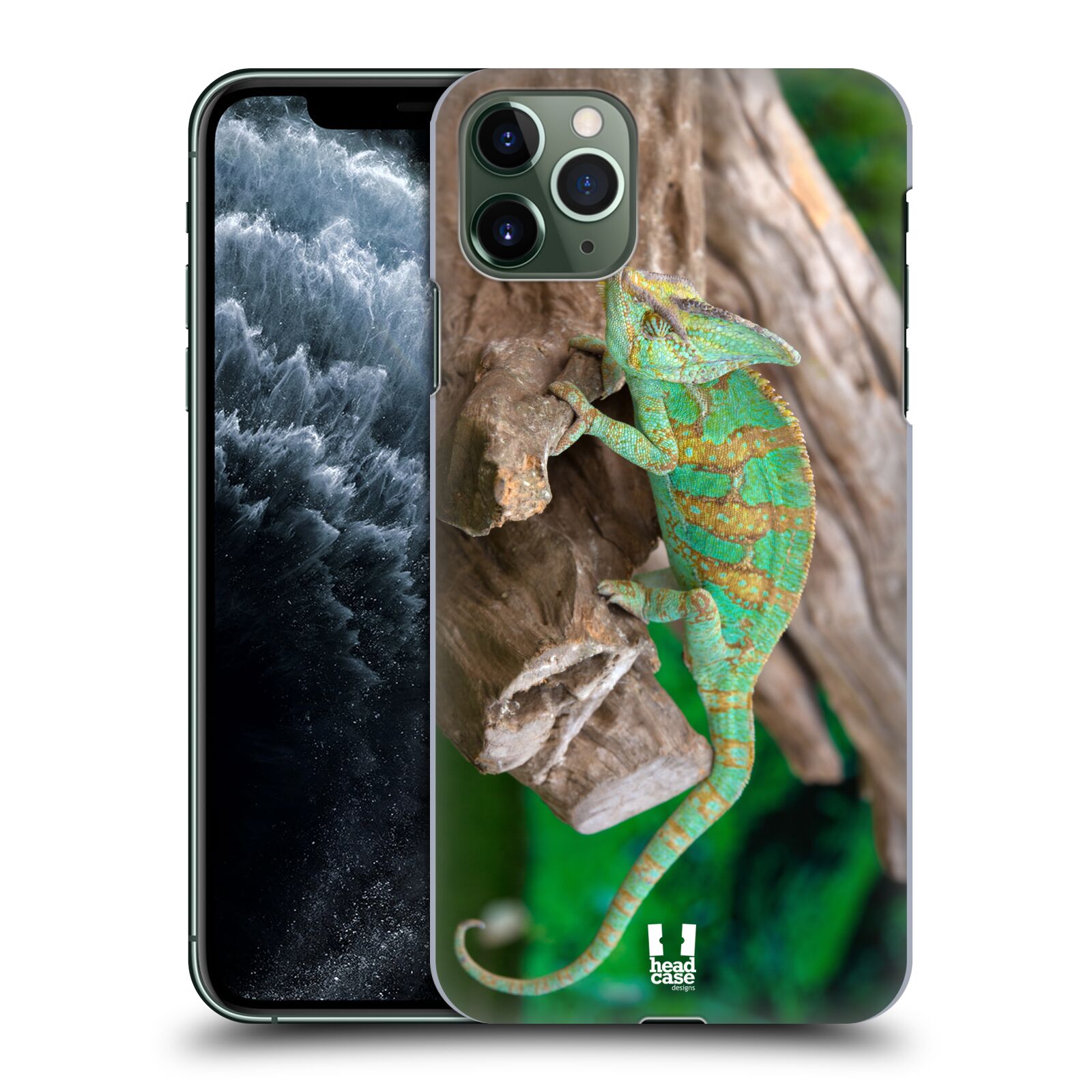 Pouzdro na mobil Apple Iphone 11 PRO MAX - HEAD CASE - vzor slavná zvířata foto chameleon
