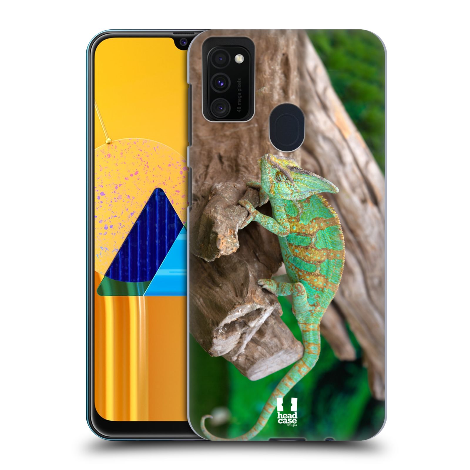 Zadní kryt na mobil Samsung Galaxy M21 vzor slavná zvířata foto chameleon